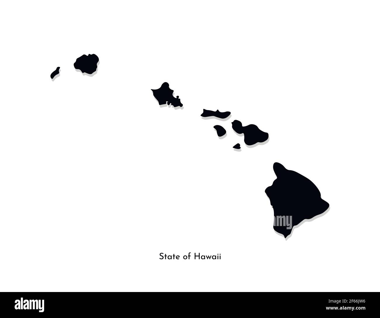 Vektor isolierte Illustration Symbol mit vereinfachten blauen Karte Silhouette des Staates Hawaii (USA). Polygonaler geometrischer Stil. Weißer Hintergrund. Stock Vektor