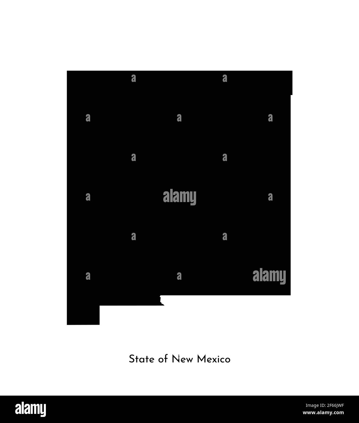 Vektor isolierte vereinfachte Illustration Symbol mit schwarzer Karte Silhouette des Staates New Mexico (USA). Weißer Hintergrund Stock Vektor