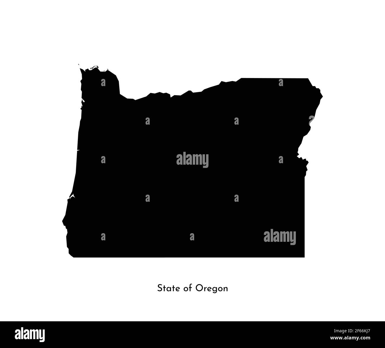 Vektor isolierte vereinfachte Illustration Symbol mit schwarzer Karte Silhouette des Staates Oregon (USA). Weißer Hintergrund Stock Vektor