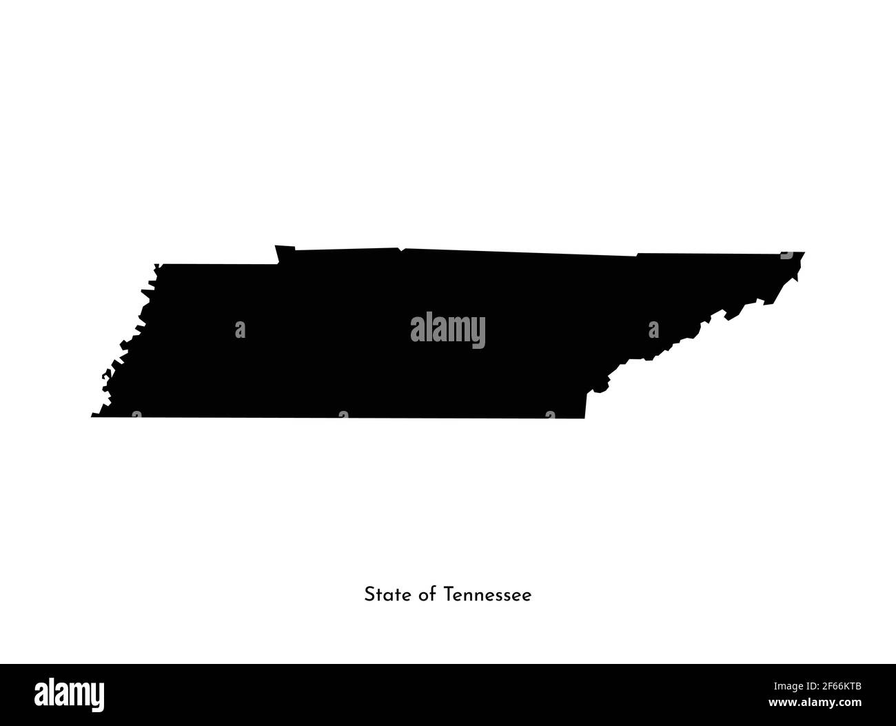 Vektor isoliert vereinfachte Illustration Symbol mit schwarzer Karte Silhouette von State of Tennessee (USA). Weißer Hintergrund Stock Vektor