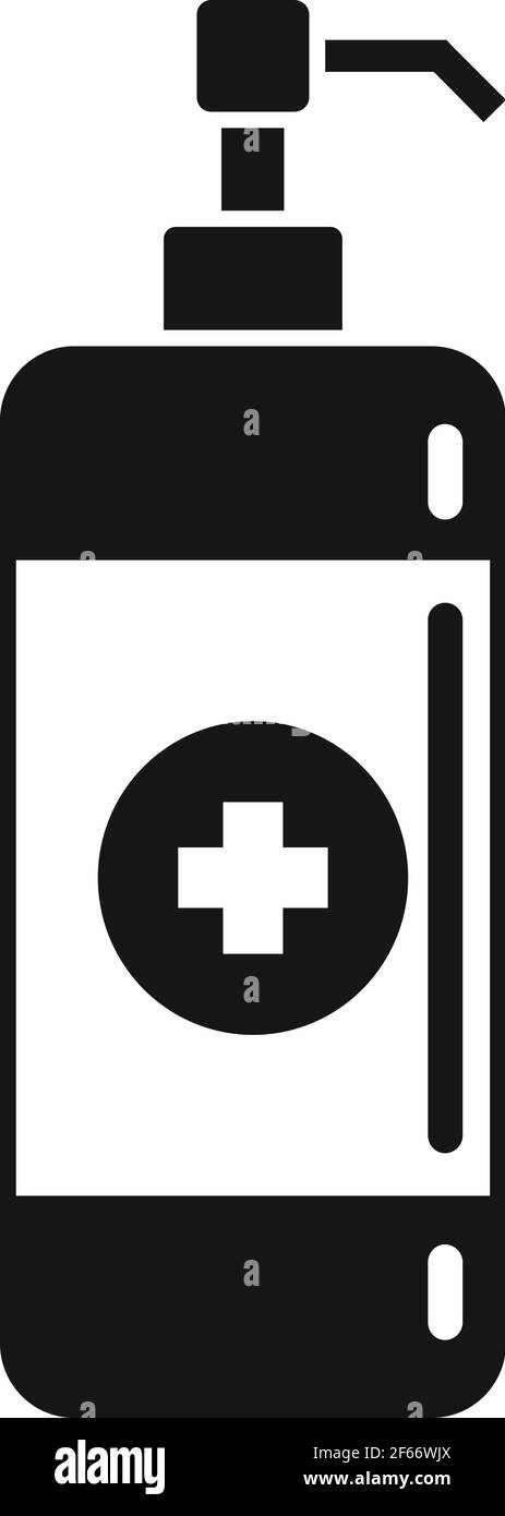 Antiseptische Handwäsche-Symbol, einfacher Stil Stock Vektor