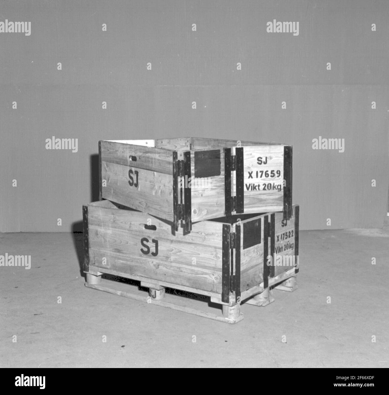 Pallbox, ihopfällbar Stockfoto