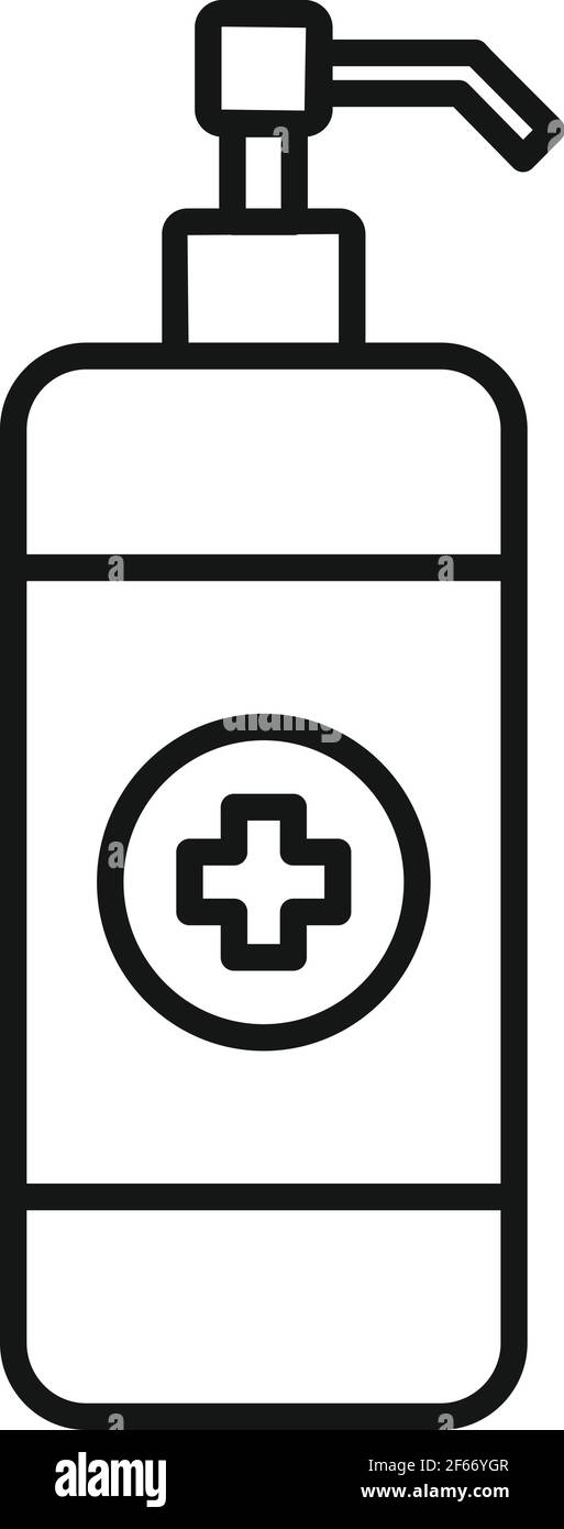 Antiseptische Handwäsche Symbol, umreißen Stil Stock Vektor