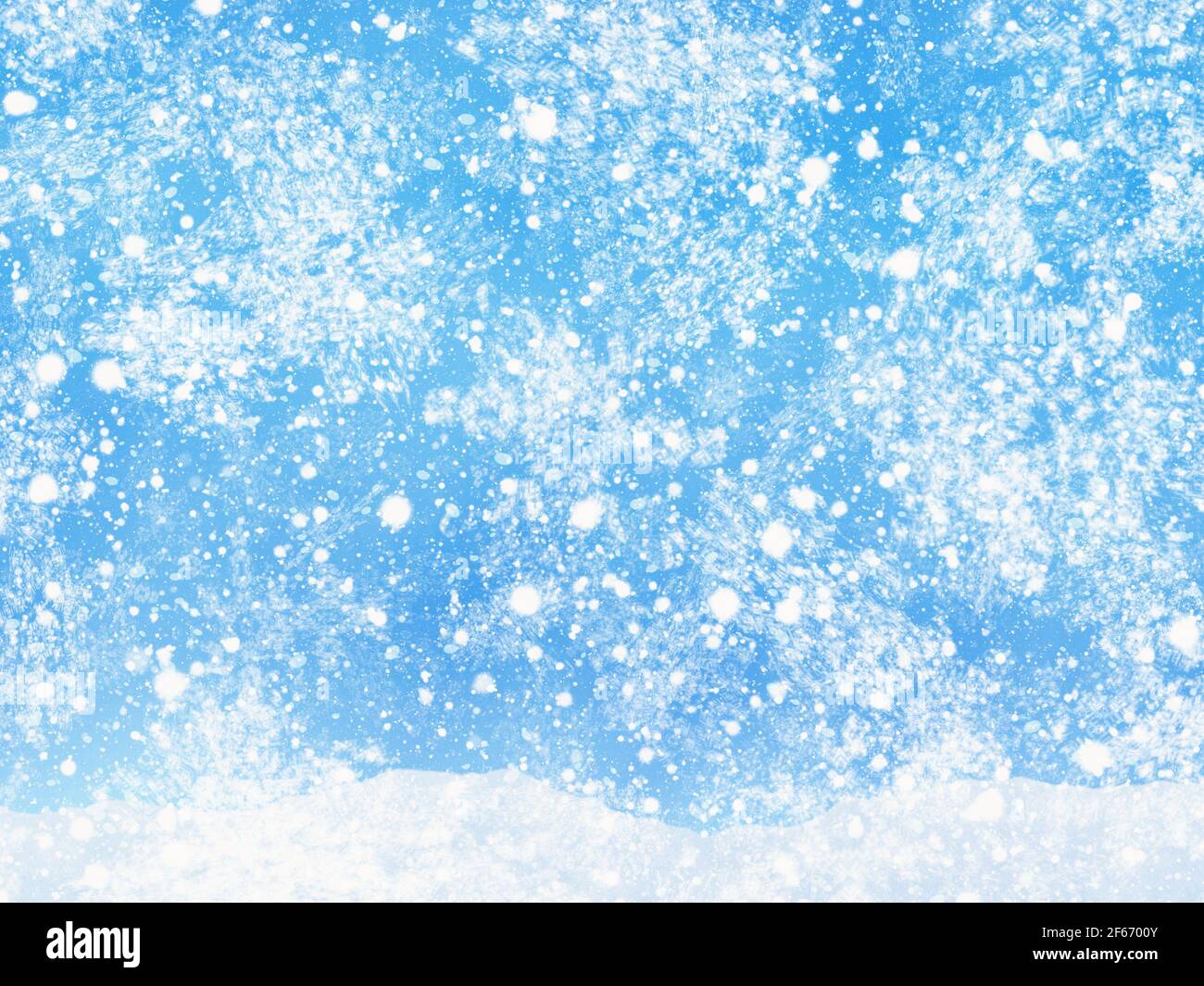 Schneefall Hintergrund auf blauen Himmel Hintergründe Stockfoto