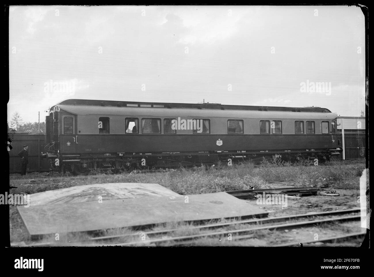 Die Staatsbahnen, SJ AO3 1864. Royal Cart, gebaut für Queen Victoria 1909. Umgebaut zu Kronprinz Gustaf Adolf Wagen 1932 und schließlich abgeschafft in 1966. Stockfoto