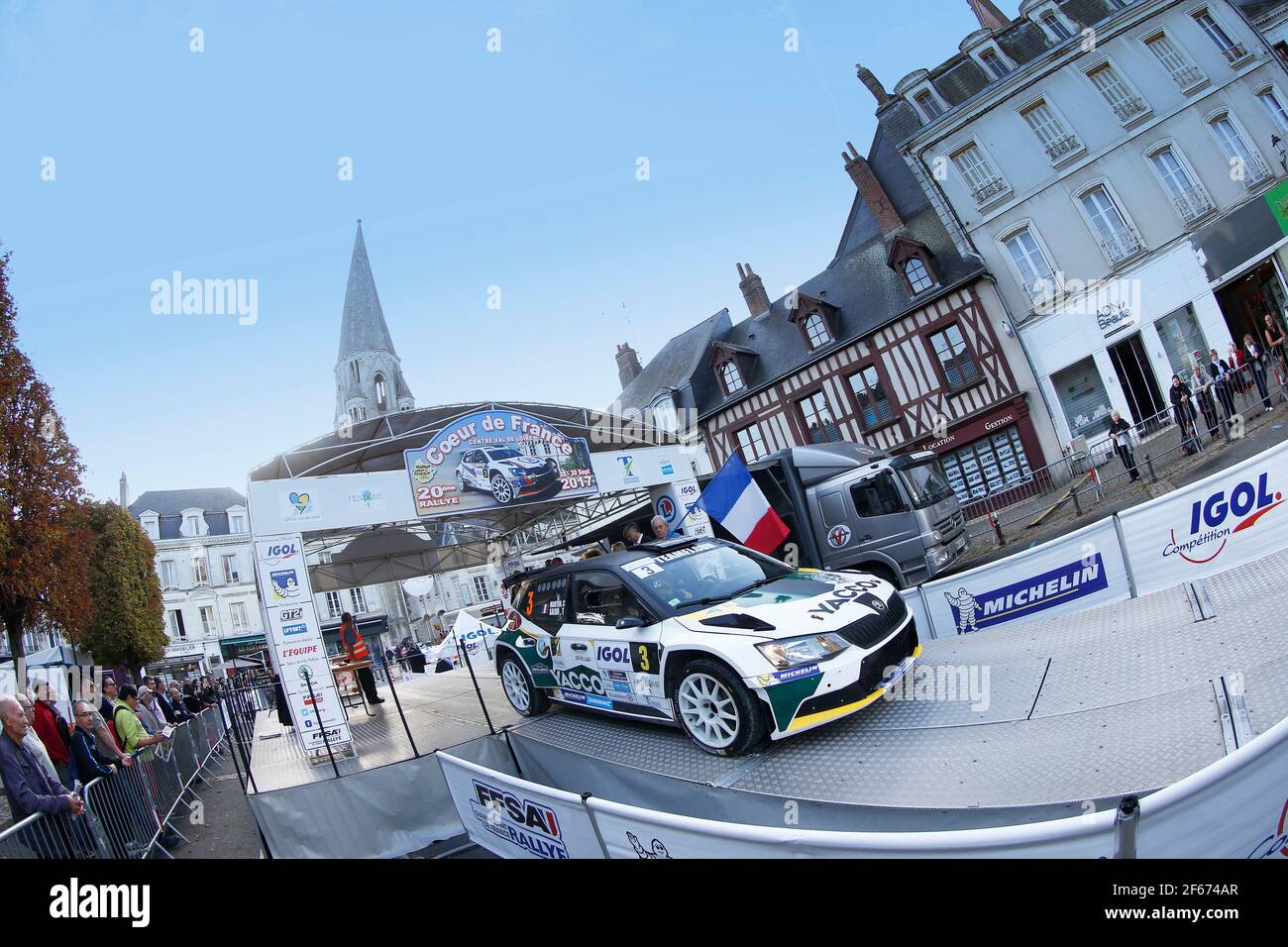 03 MARTIN Charles, SALVA Thierry, Skoda Fabia, Aktion während der Rallye Frankreich 2017, Rallye coeur de France, 28. Bis 30. september in Vendome, Frankreich - Foto Jean Michel Le MEUR / DPPI Stockfoto