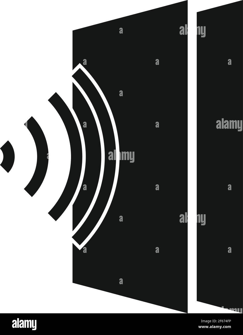 Sound absorbierendes Symbol, schlichter Stil Stock Vektor