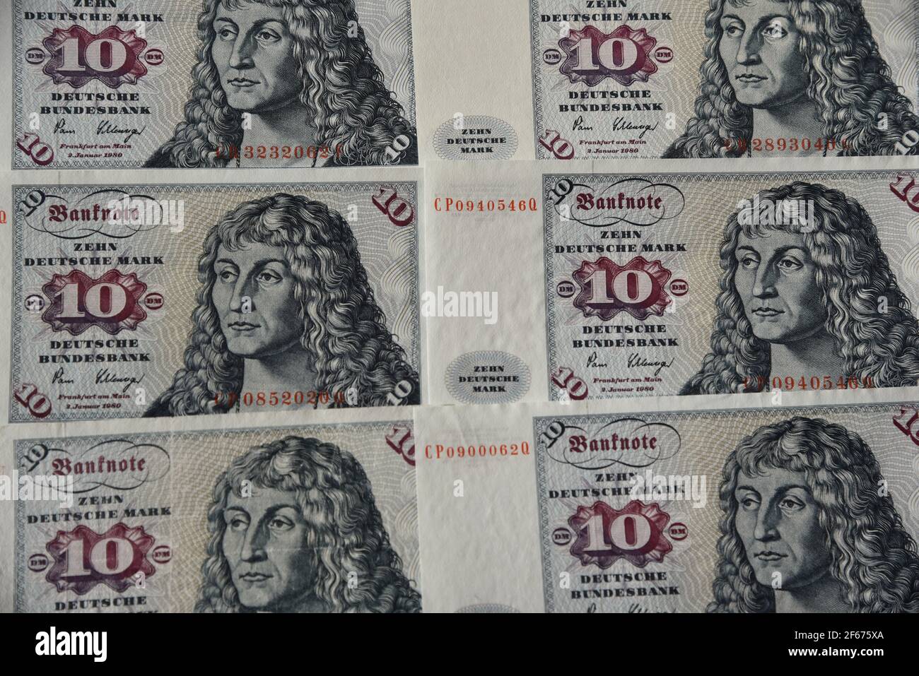 Alte deutsche Banknoten Stockfoto