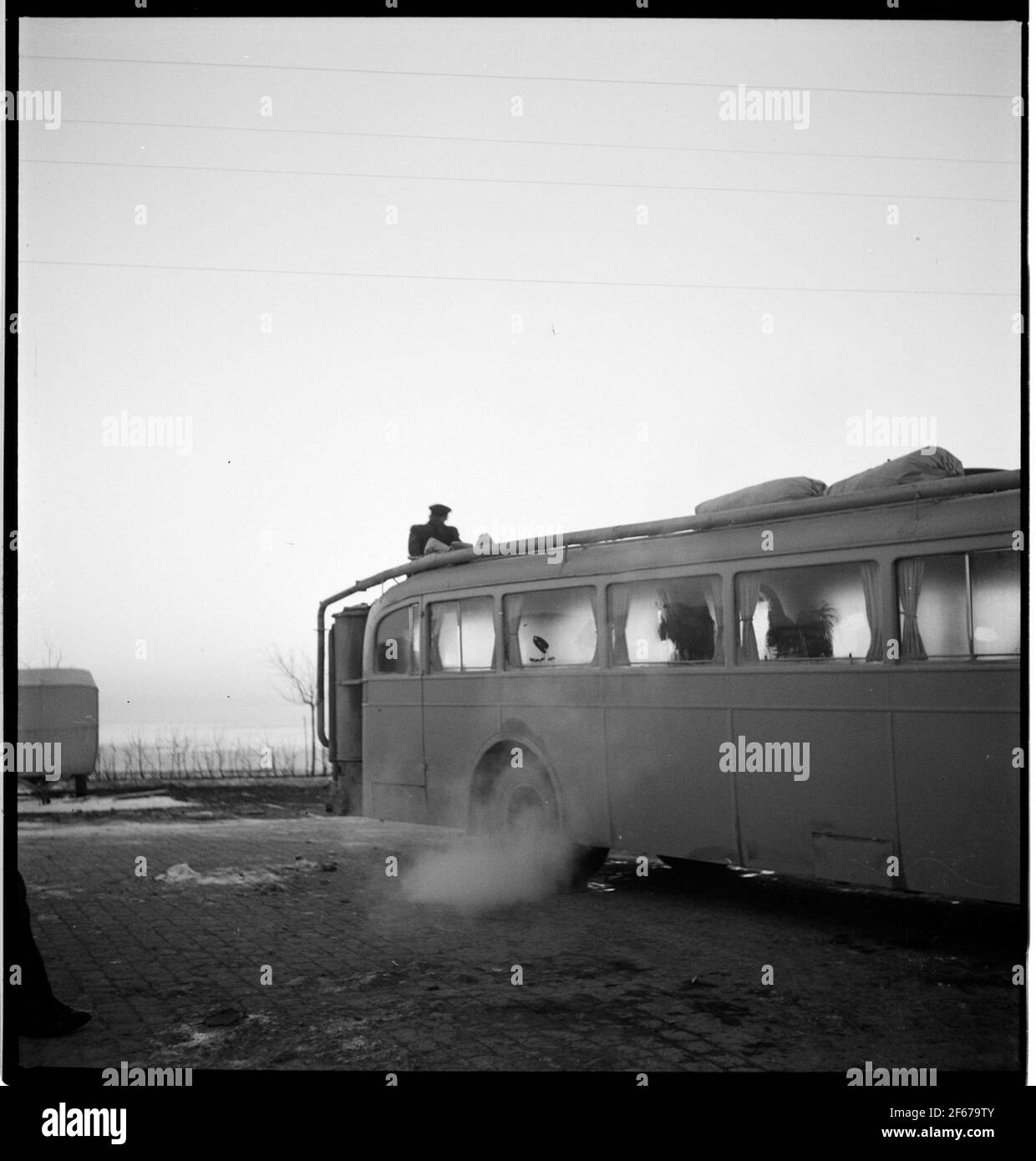 Bus mit Gengas. Stockfoto