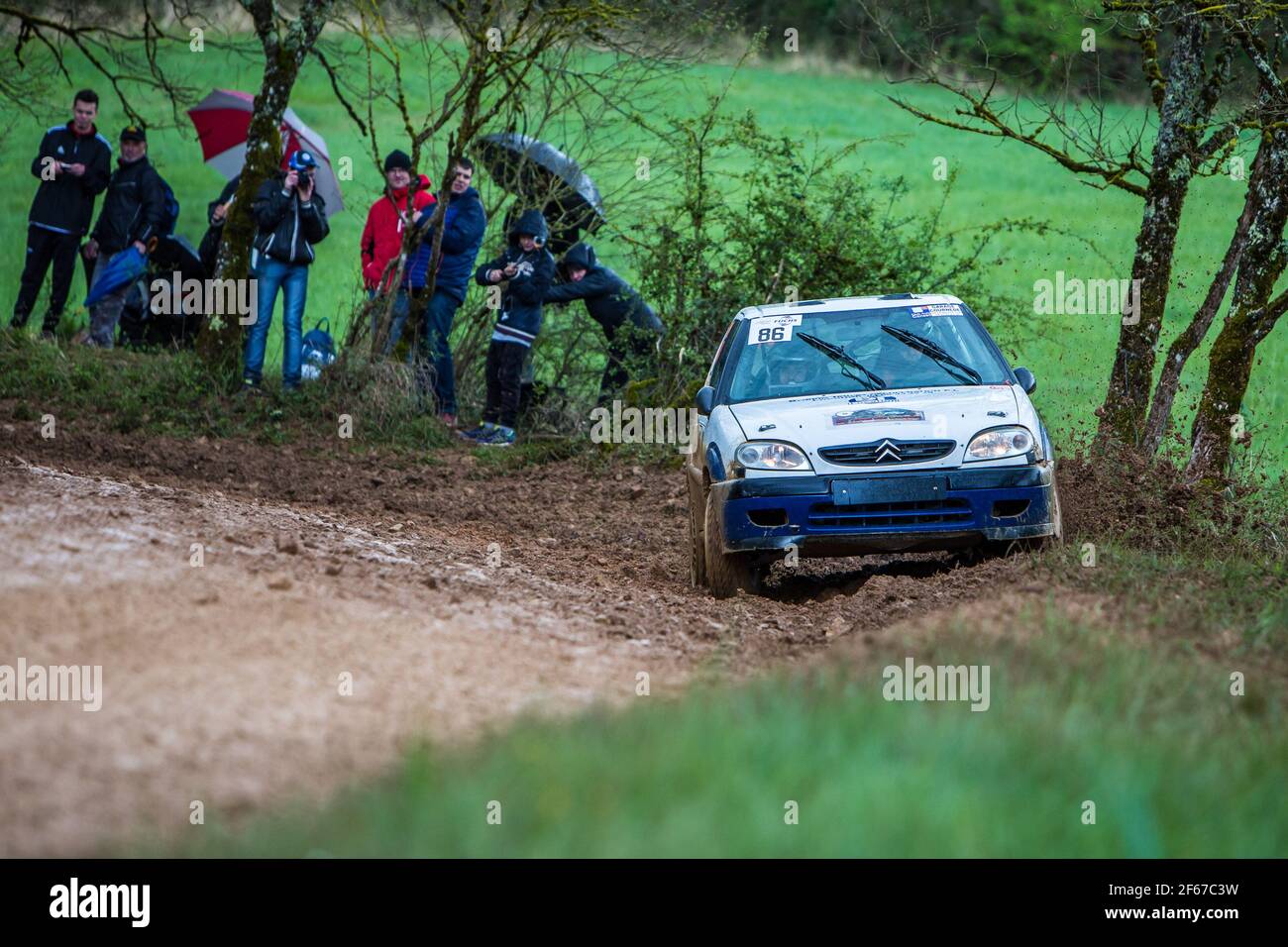 86 MARCOBAL THIERRY, MARCOBAL BASTDE CANTIN SAXO T4 FA 6K Aktion während der Rallye Frankreich 2017, Rallye Terre des Causses vom 31. März bis 2. April 2017 in Loupiac, Frankreich - Foto Thomas Fenetre / DPPI Stockfoto