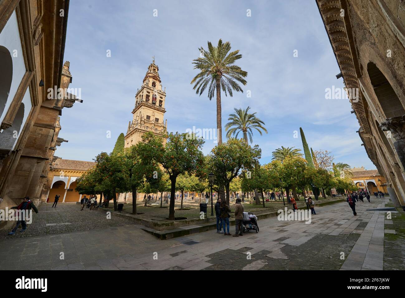 Patio de los Naranjos (Orangenbaumhof) in der Kathedrale-Moschee von Cordoba Stockfoto