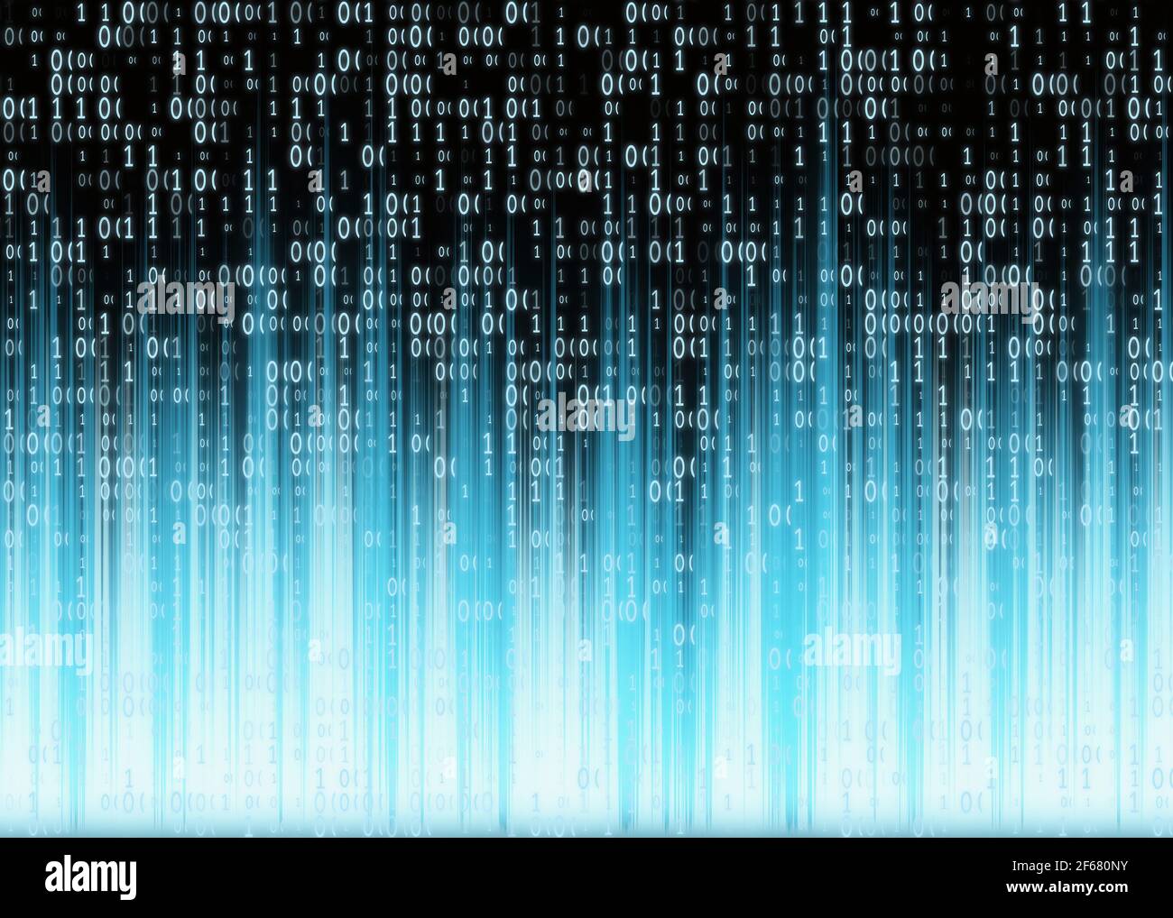 Kreative Matrix-Code-Hintergründe mit Lichtstrahlen Stockfoto