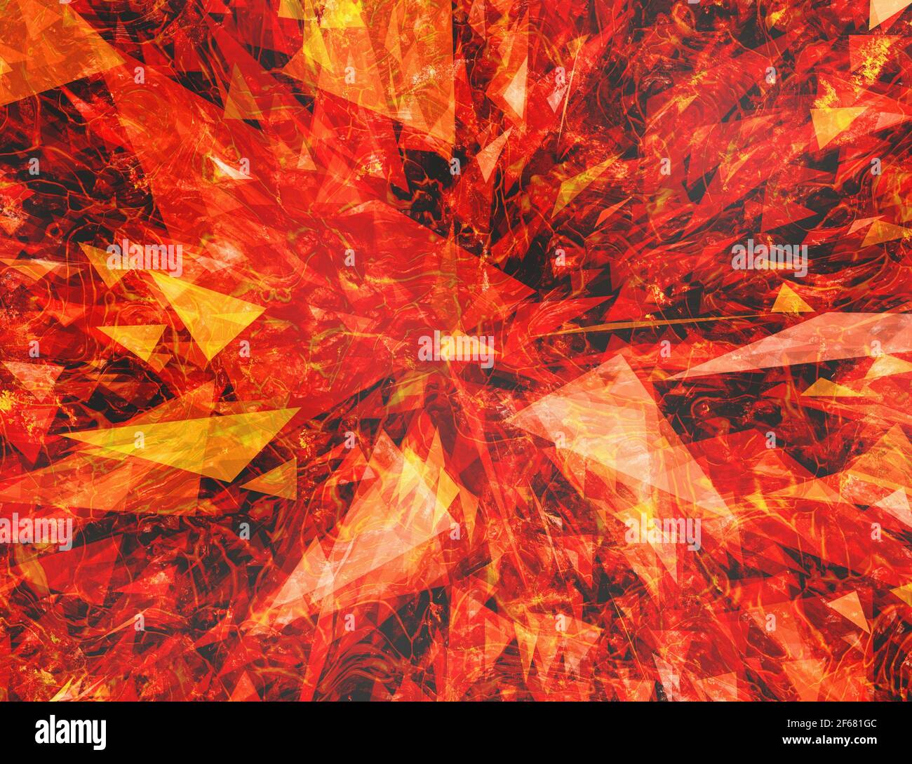 Burst von zerbrochenen Stern Hintergrund. Abstraktes surreales Design Stockfoto