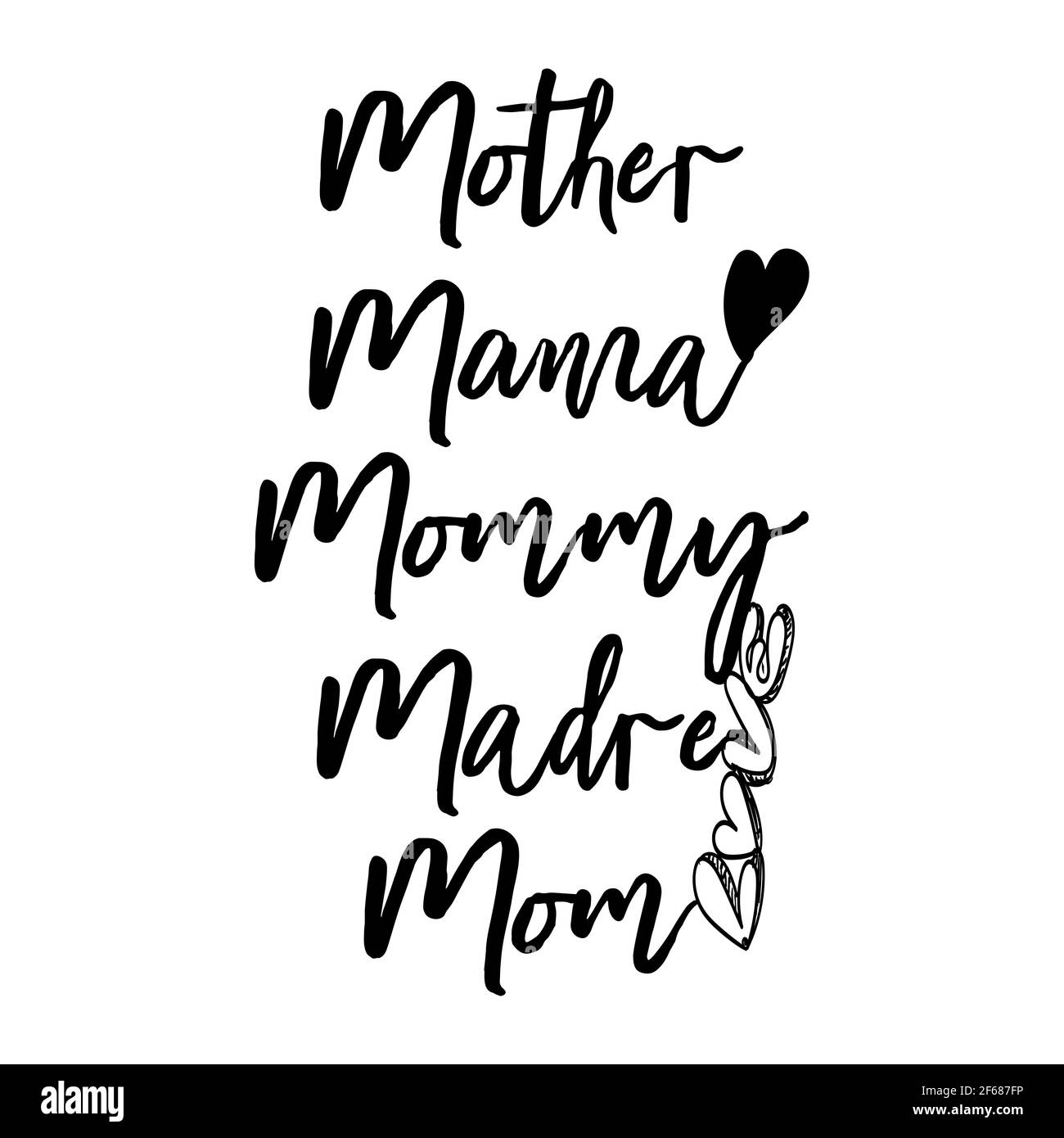 Muttertag Mutter, Mama, Mama, Mama Typografie Brief Crafts oder Tshirt Design Vektor-Vorlage Stock Vektor