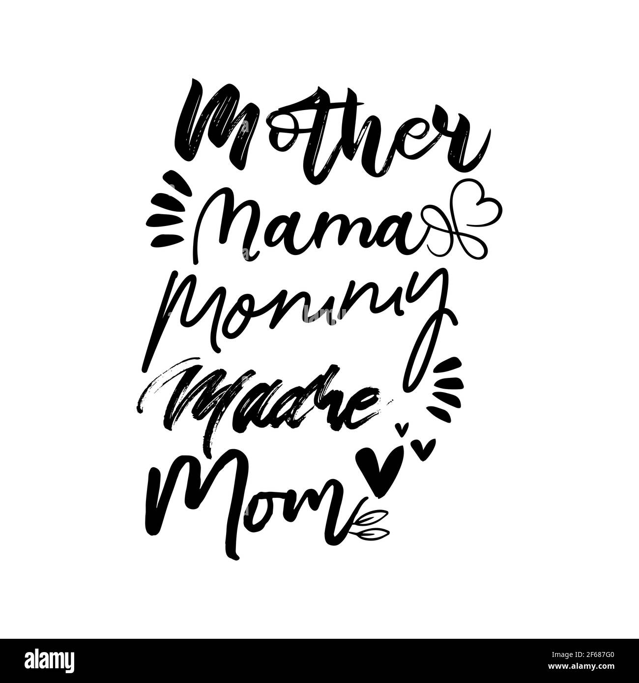 Muttertag Mutter, Mama, Mama, Mama Typografie Brief Crafts oder Tshirt Design Vektor-Vorlage Stock Vektor