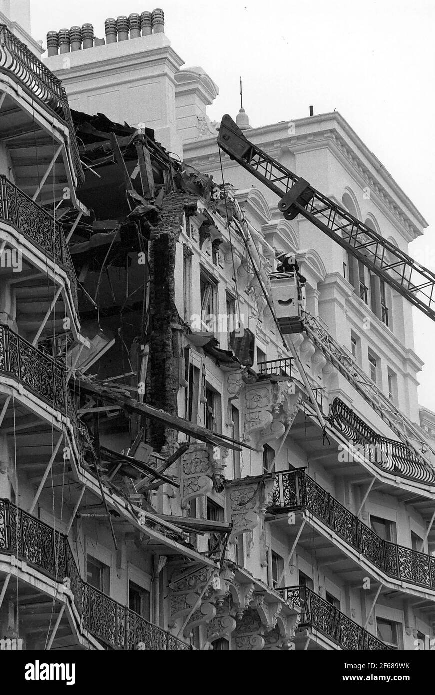 DAS GRAND HOTEL BRIGHTON WURDE VON DER IRA BOMBARDIERT,1984 PIC MIKE WALKER, Stockfoto