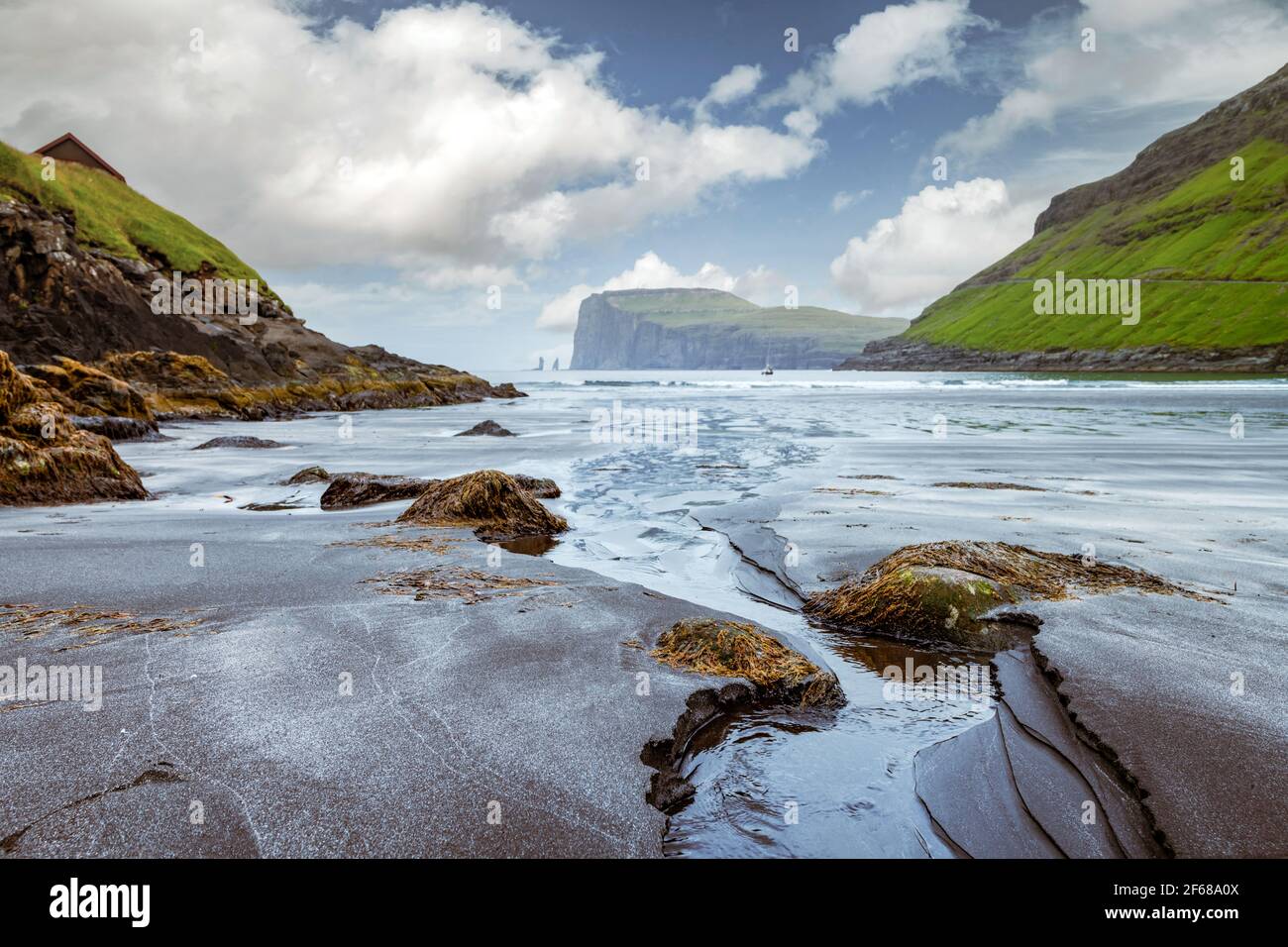 Tjornuvik Strand auf der Insel Streymoy Stockfoto
