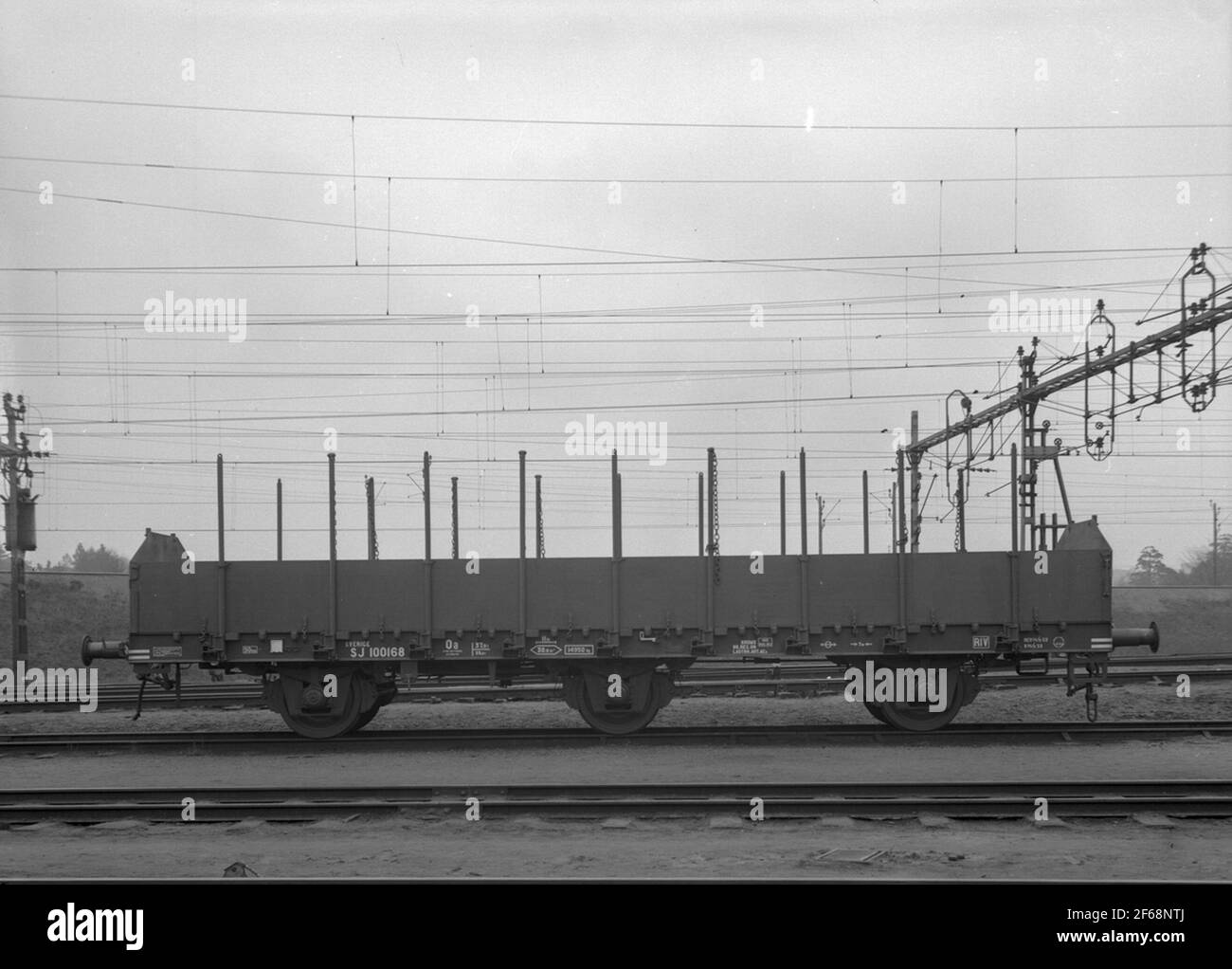 Poolwagen mit Unterhang, Staatsbahnen, SJ OA 100168 Stockfoto