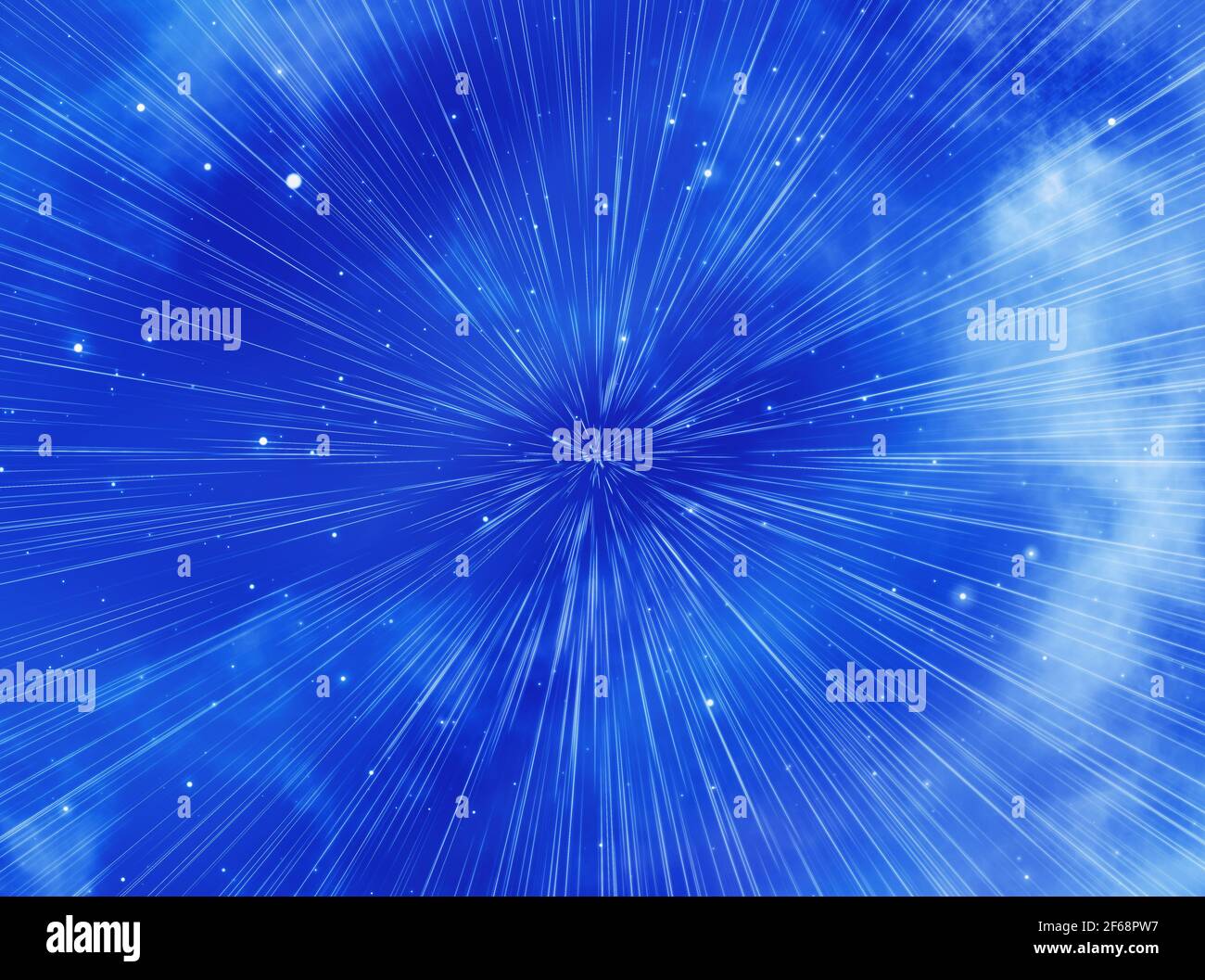 Schönheit Raum Sterne Trail Hintergrund. Lichtgeschwindigkeit Stockfoto