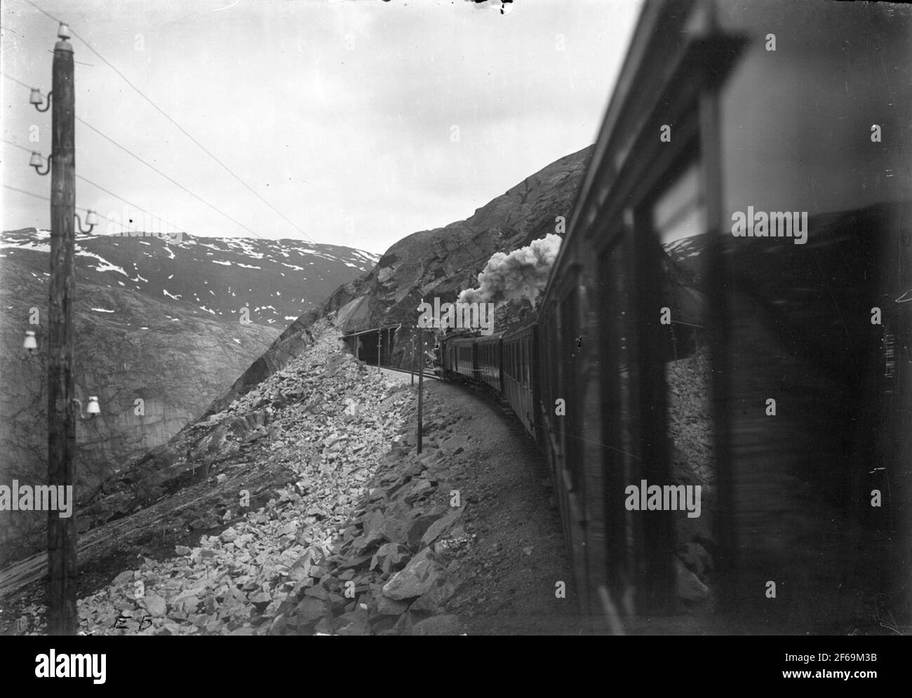 Der erste Lappland Express auf der norwegischen Seite. Diese Bandage kam 1903. Erster Expresszug 'LapplandExpressen' Stockholm - Narvik Stockfoto