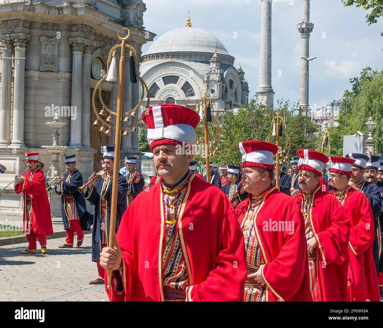 Janissary Nachinszenierungsparade Istanbul, Türkei Stockfoto