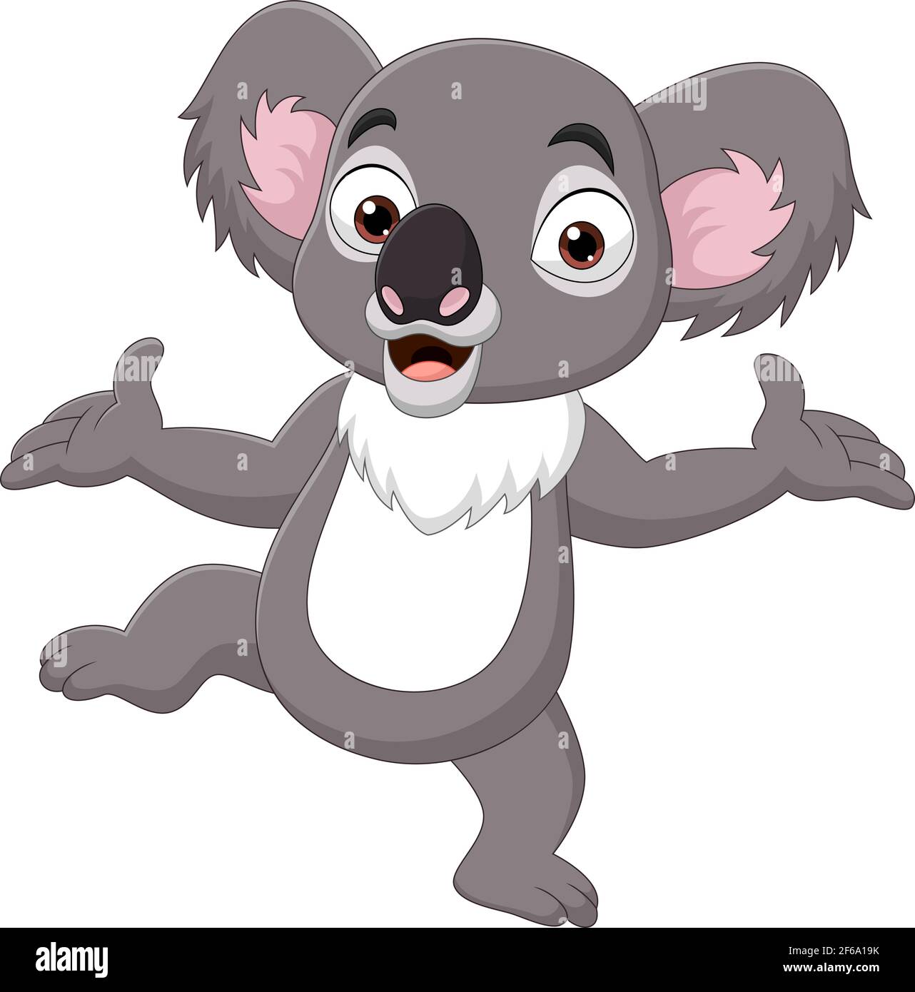 Cartoon Happy Koala auf weißem Hintergrund Stock Vektor