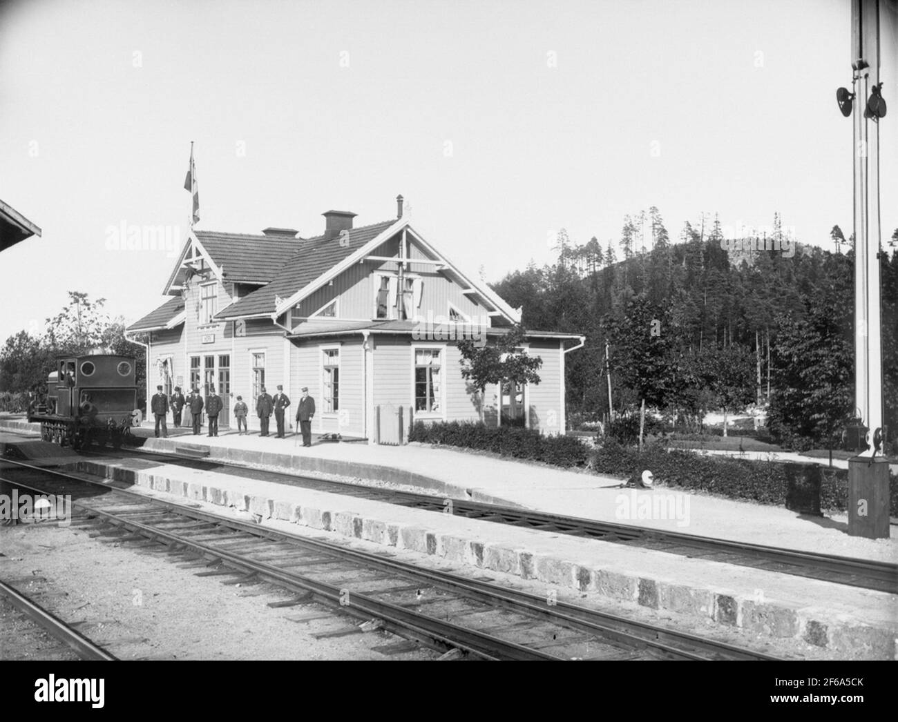 Frövi - Ludvika Railway, Folgen Sie Lok Stockfoto