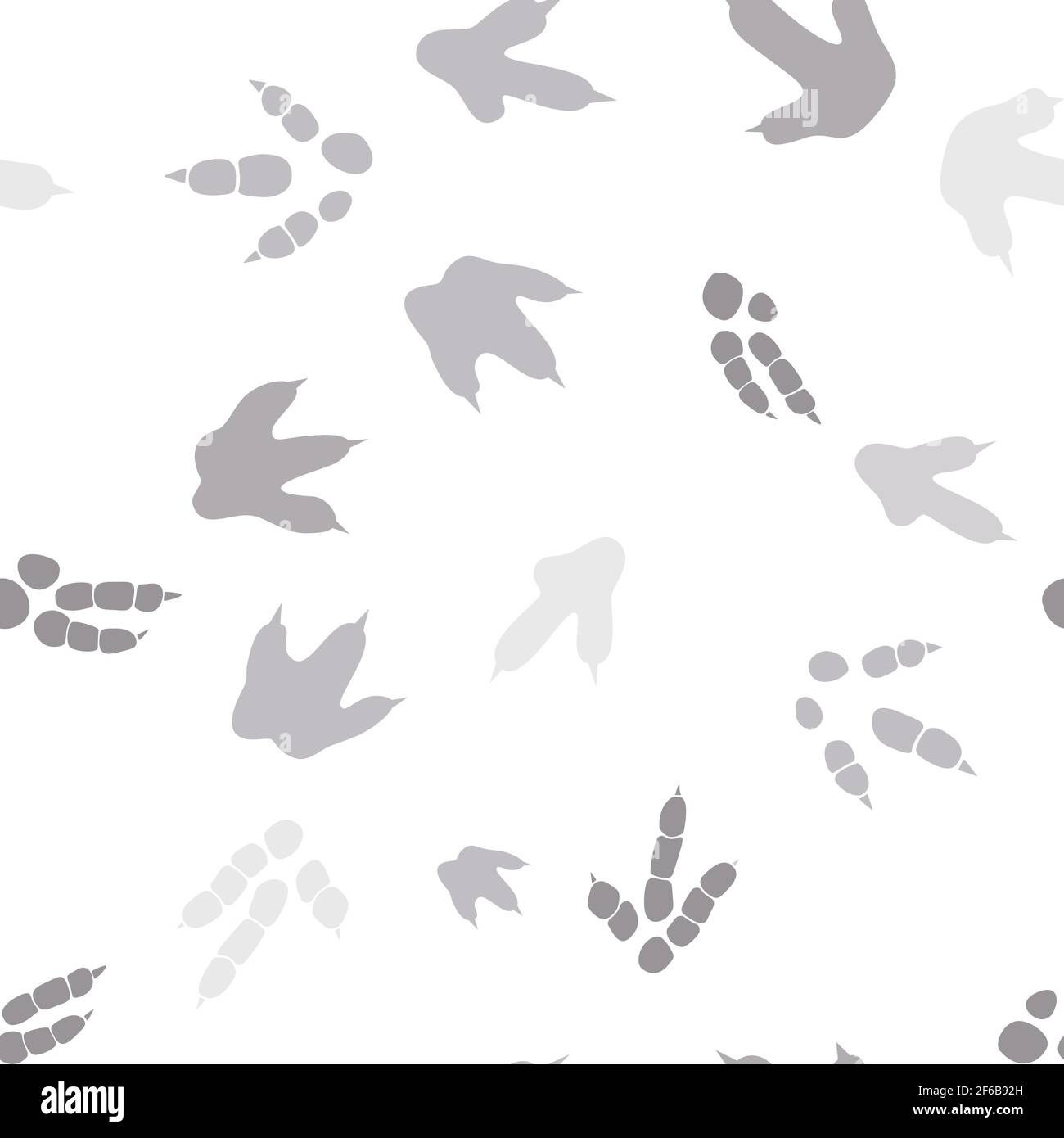 Dinosaurier Fußabdruck Spuren. Minimale Farbe Nahtloses Muster. Hintergrund mit Pfote, Klaue Raubtier. Dinosaurier Fußabdruck nahtloses Muster perfekt für Textil Stock Vektor