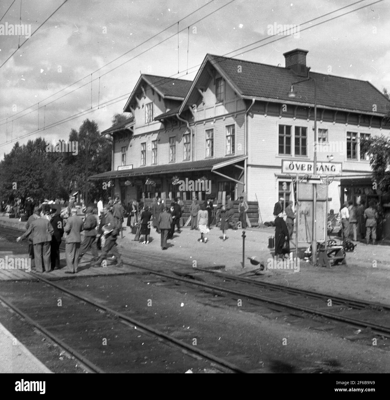 Bahnhof Bastuträsk. Stockfoto