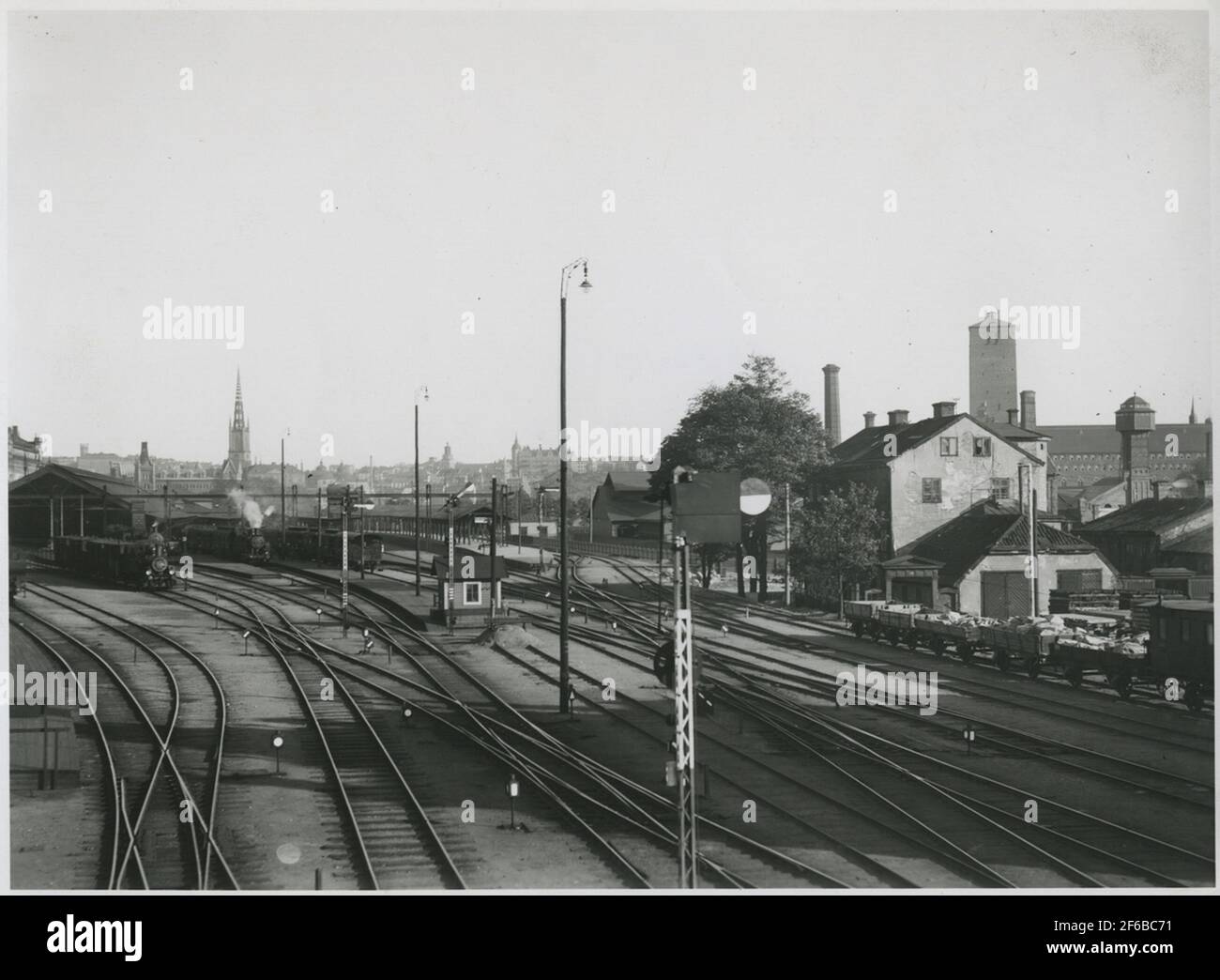 Die Staatsbahnen, SJ, die Eisenbahn von Kungsbron 2, der Anfang des 1920th. Jahrhunderts Rathaus nicht fertig wurde es im Jahr 1923 eingeweiht. Stockfoto