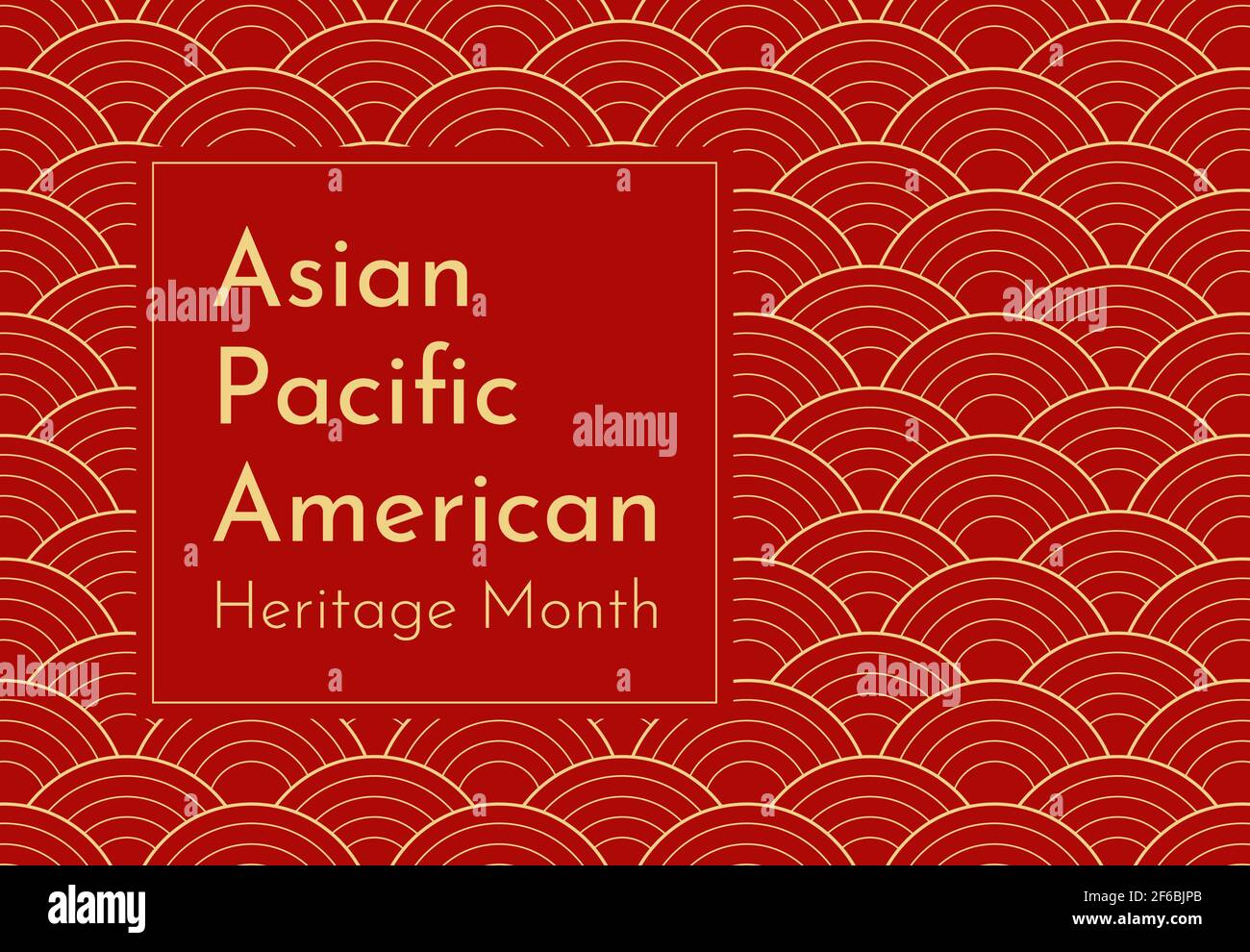 Vektor-Design mit roten japanischen welligen Hintergrund. Text - Asian Pacific American Heritage Month. Plakat zur Anerkennung von Kultur und Leistungen durch t Stock Vektor