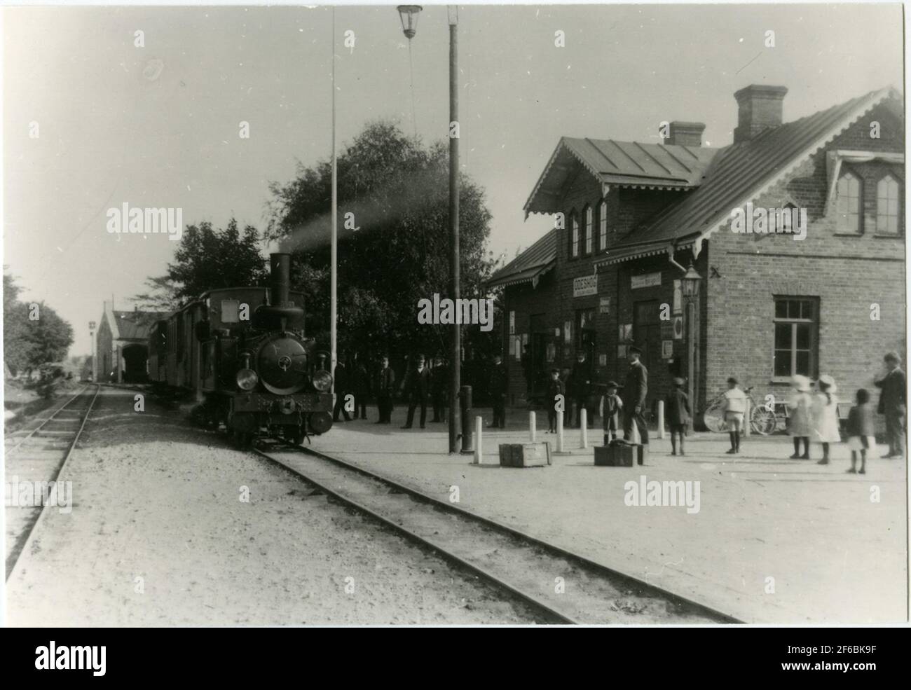 Bahnhof Ödeshög. Mittelbahn Östergötland. Stockfoto