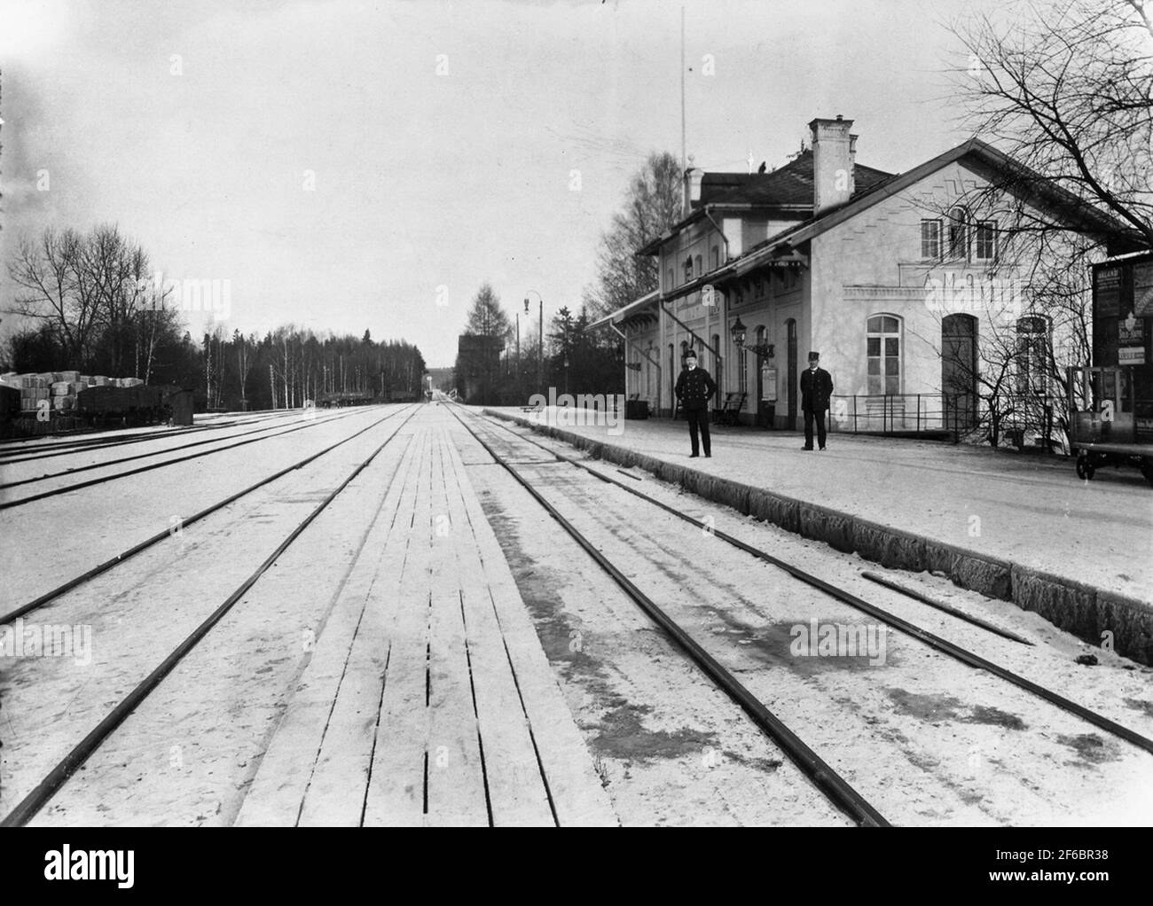 Bahnhof Åmot, später Åmotors. Stockfoto