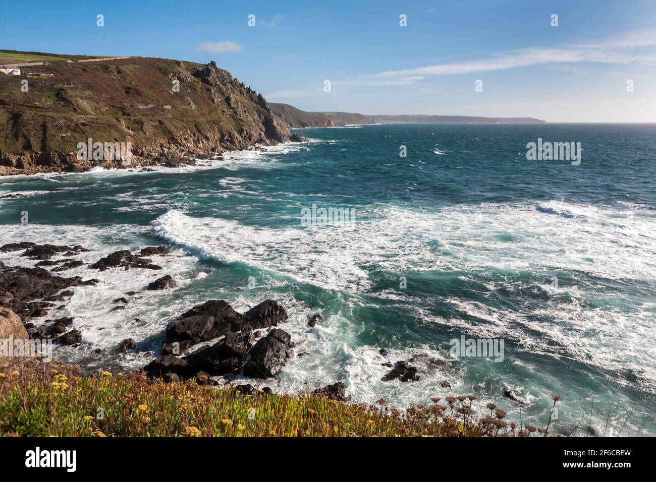 Priest's Cove, Cape Cornwall und die Küste südlich von Land's End, West Penwith, Cornwall, Großbritannien Stockfoto