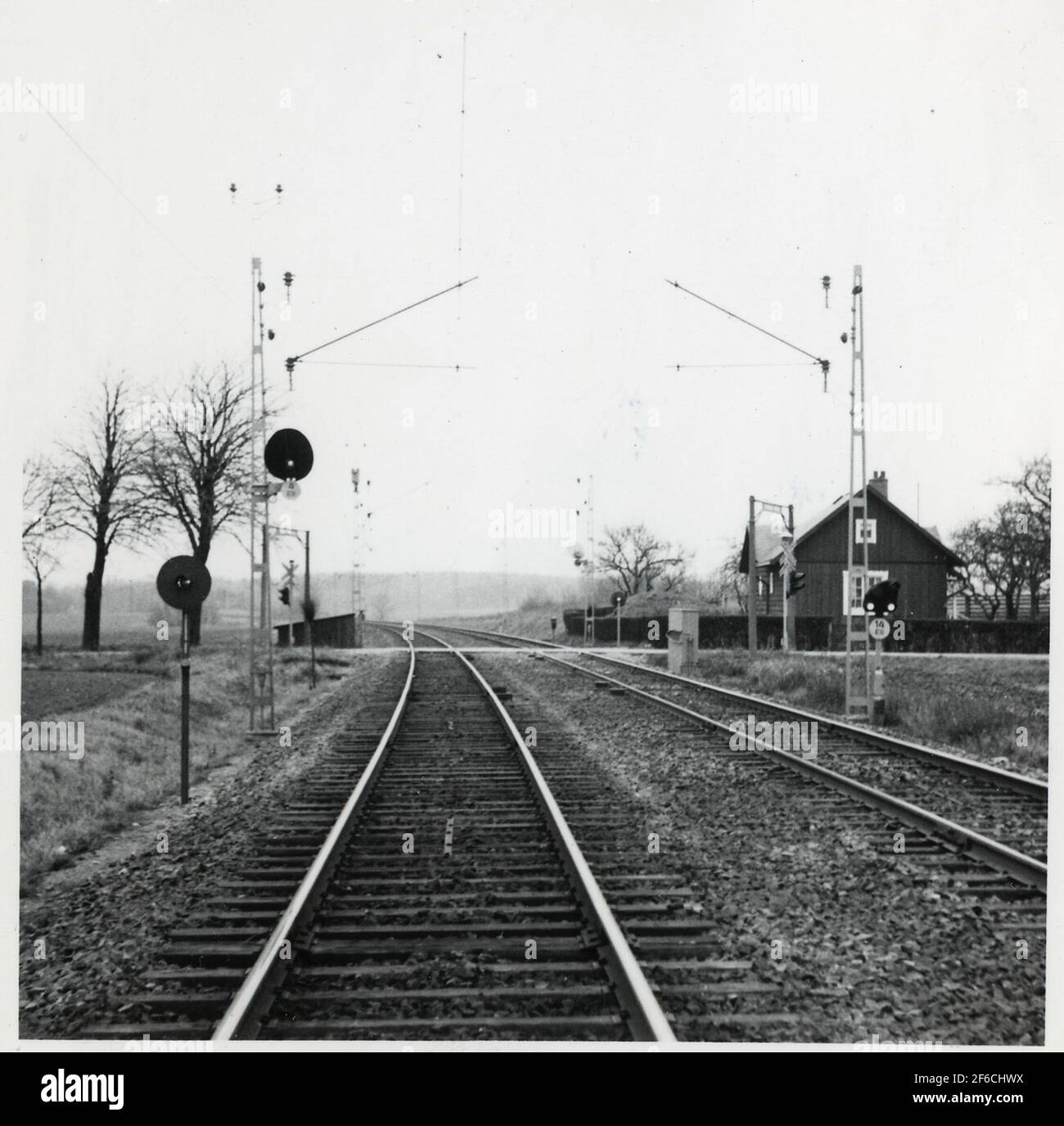 Flugzeugabfahrt in Ellinge, auf der Strecke zwischen Eslöv und Herbises. Stockfoto