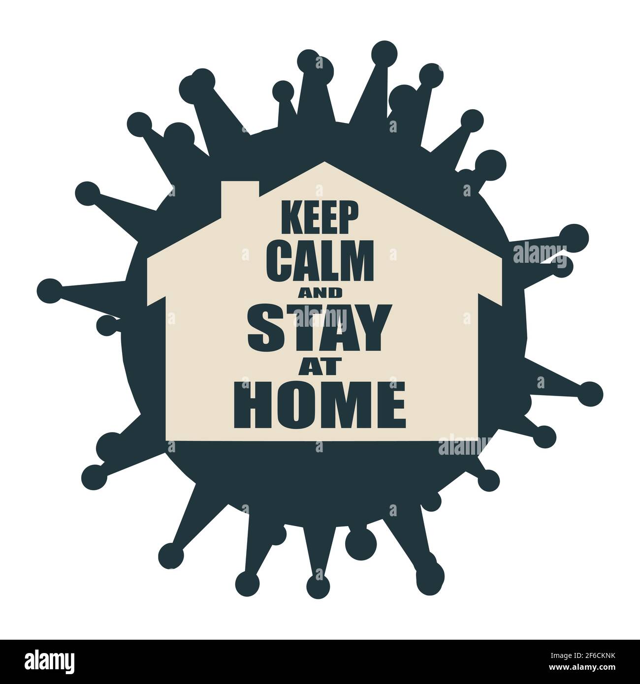 Nachricht zu Hause bleiben. Zu Hause bleiben, um den Ausbruch zu verlangsamen und die Verbreitung von Viren zu schützen. Stock Vektor