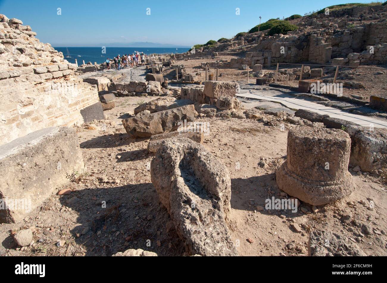 Tharros, Archäologisches Gebiet, punische und römische Ruinen, Sinis, Cabras, Oristano, Sardinien, Italien, Europa Stockfoto