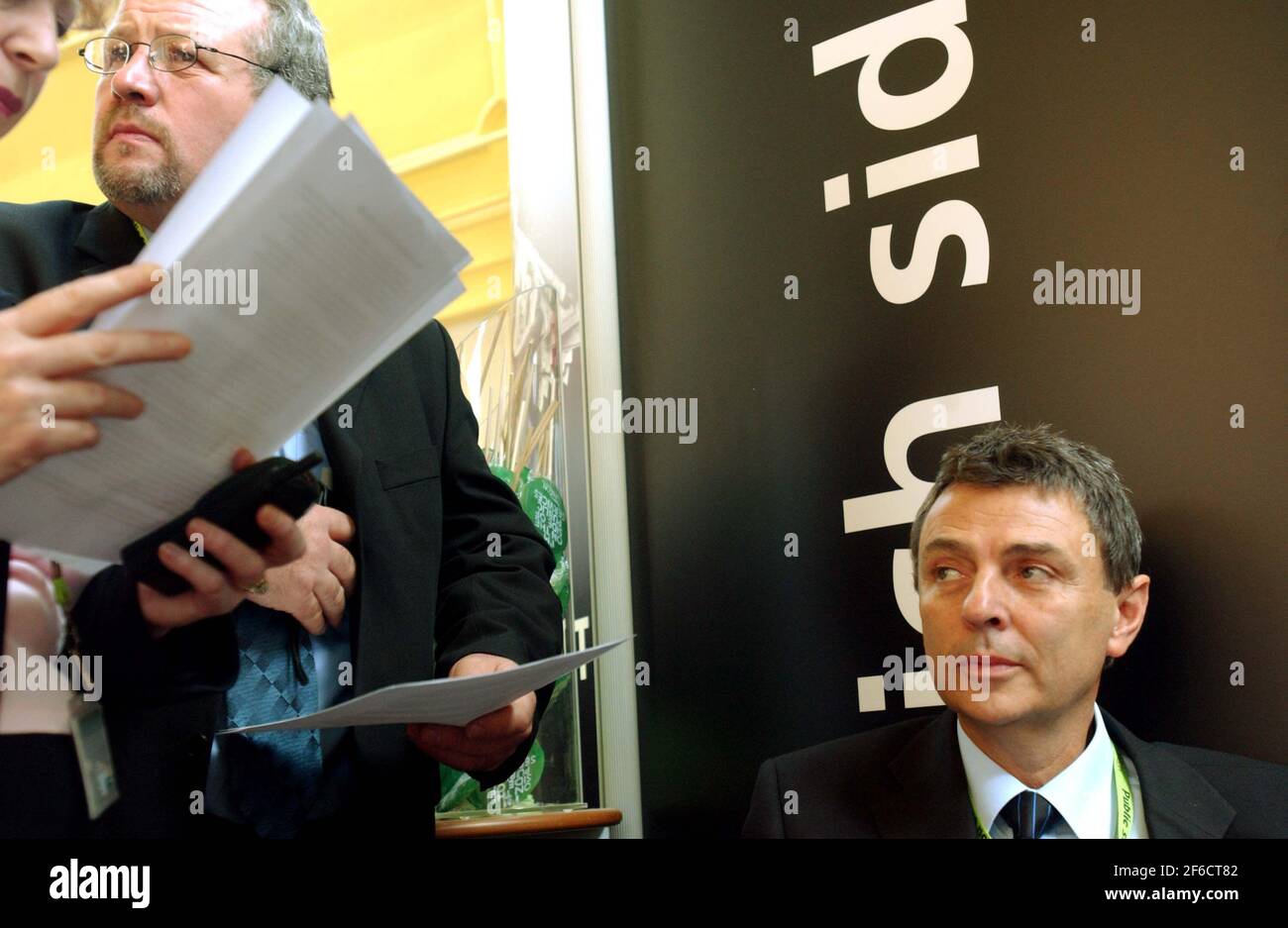 DAVE PRENTIS GENERALSEKRETÄR VON UNISON, AUF DER ARBEITSKONFERENZ IN BLACKPOOL. 30/9/02 PILSTON Stockfoto