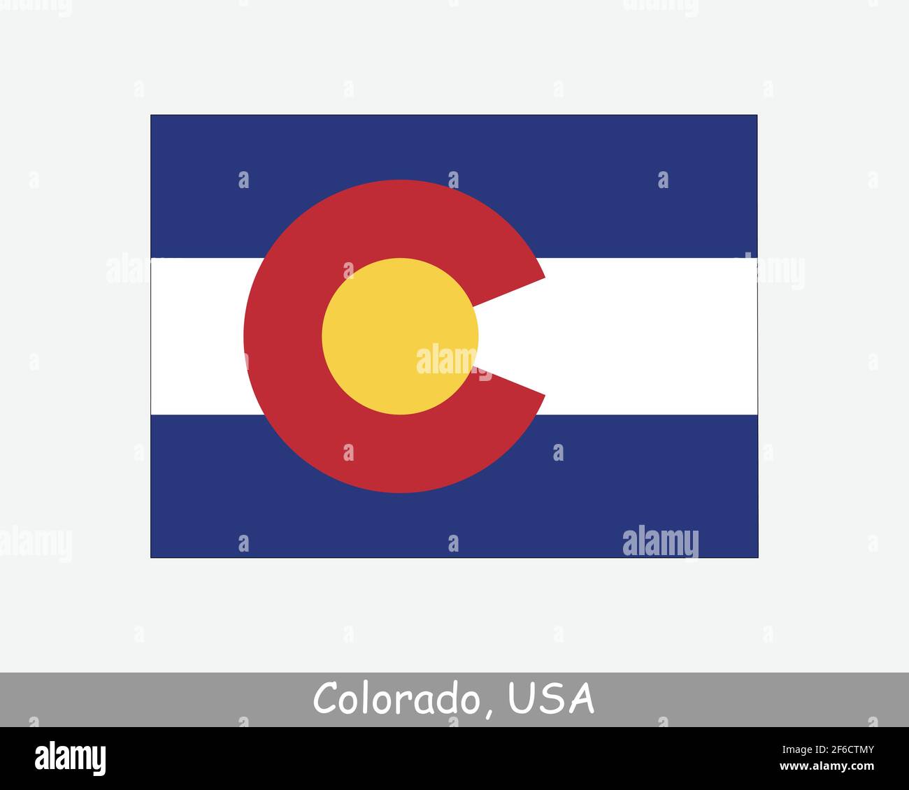 Colorado Karte Flagge. Karte von CO, USA mit isolierter Staatsflagge auf weißem Hintergrund. Vereinigte Staaten, Amerika, Amerikaner, Vereinigte Staaten von Amerika, US Sta Stock Vektor