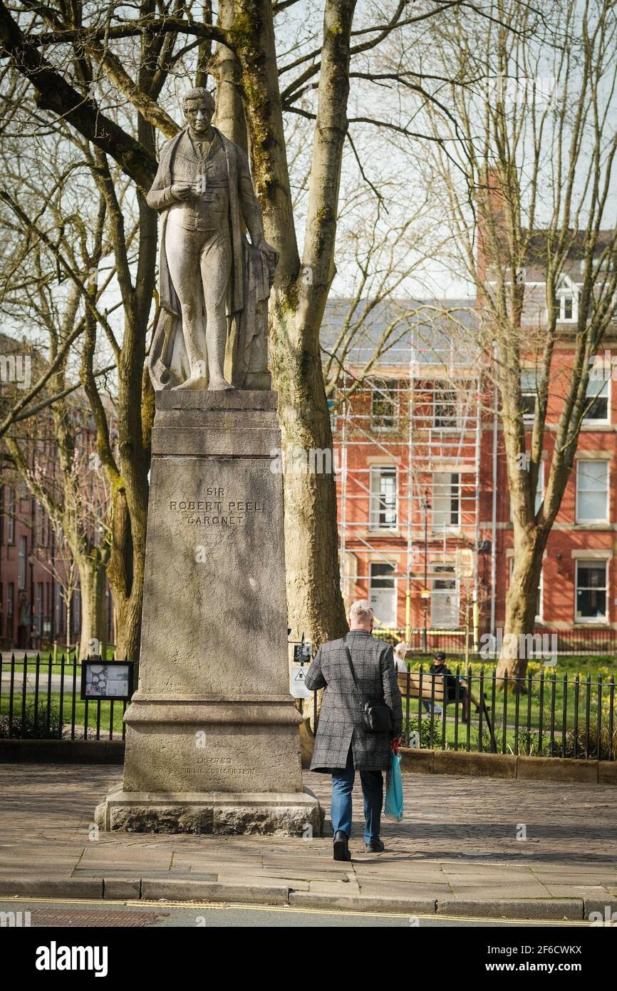 Sir Robert Peel Statue, Winckley Square, Preston. Stockfoto