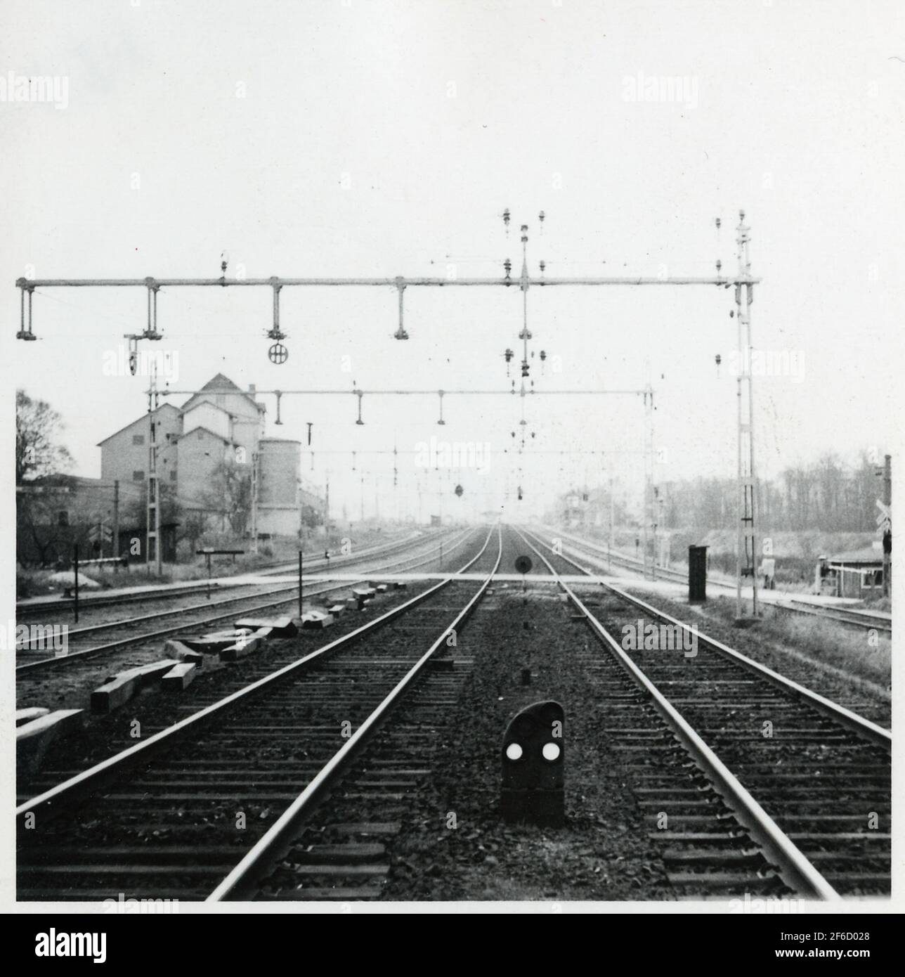 Flugzeugabfahrt an der Rundstraße in Eslöv, auf der Linie zwischen Dehag und Herbite. Stockfoto