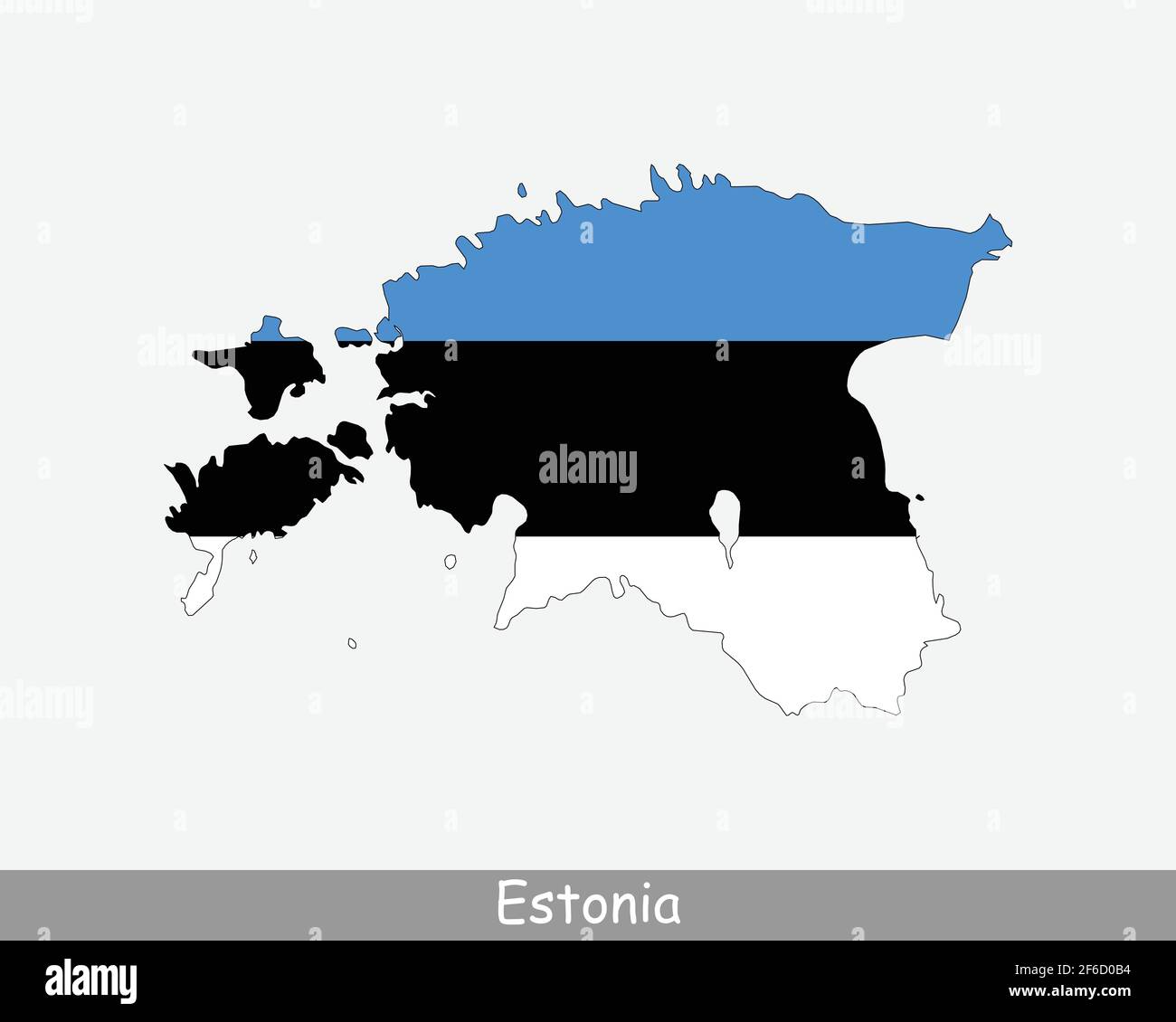 Estland In Der Landessprache Mit Funf Buchstaben Estland Karte Flagge. Karte von Estland mit der estnischen