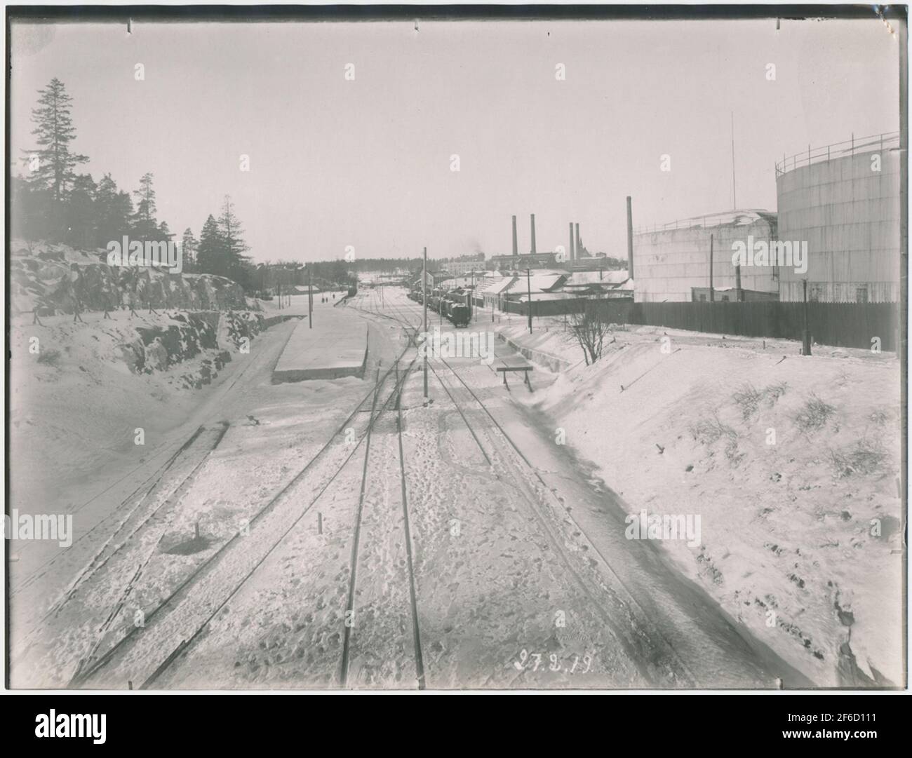 Värtan.Stats Railways, SJ. Der Weg wurde 1882 eröffnet. Stockfoto