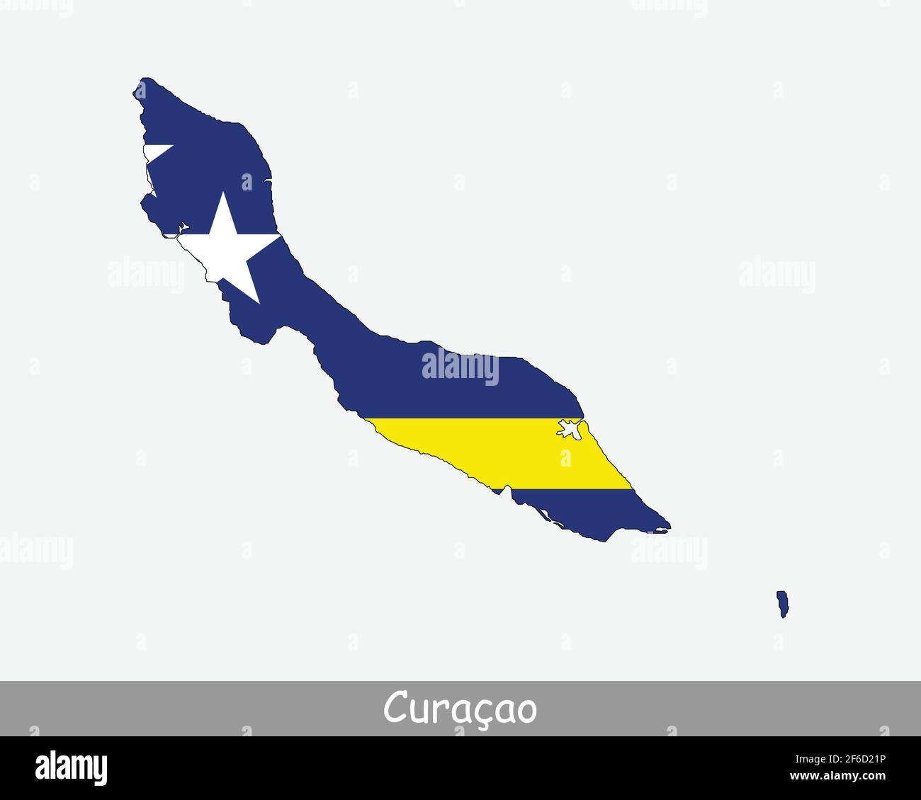 Curaçao Karte Flagge. Karte von Curacao mit der Curaçaoan Flagge