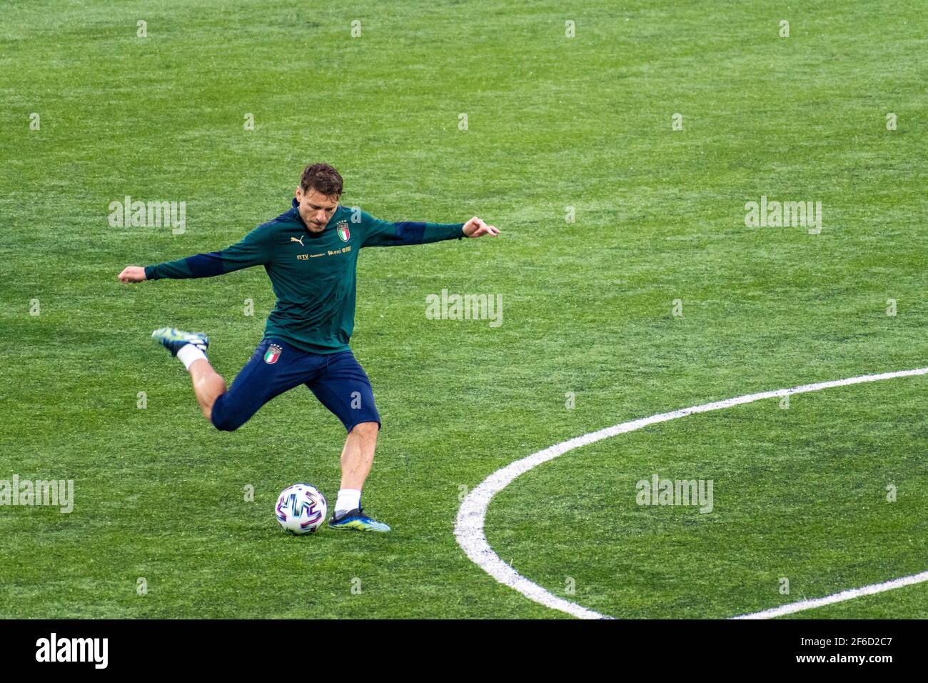 Der italienische und der Latium-Spieler Ciro bewegungslos während des Trainings vor Litauen - Italien, Katar 2022 WM-Qualifikationsspiel Stockfoto