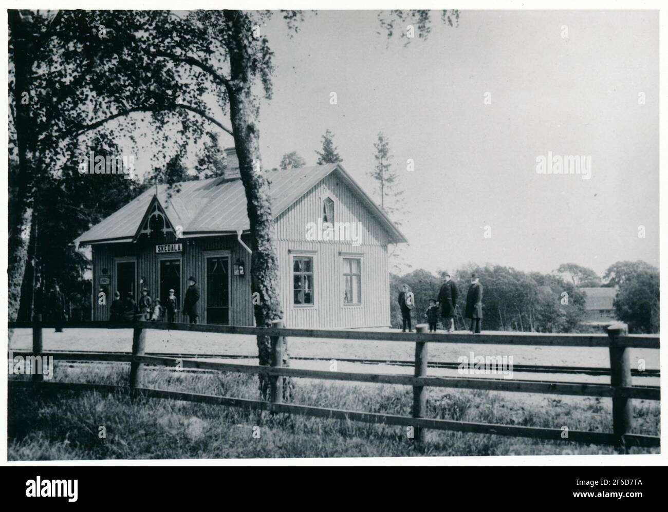 Blick auf Skedal Station in der 1900s Stockfoto