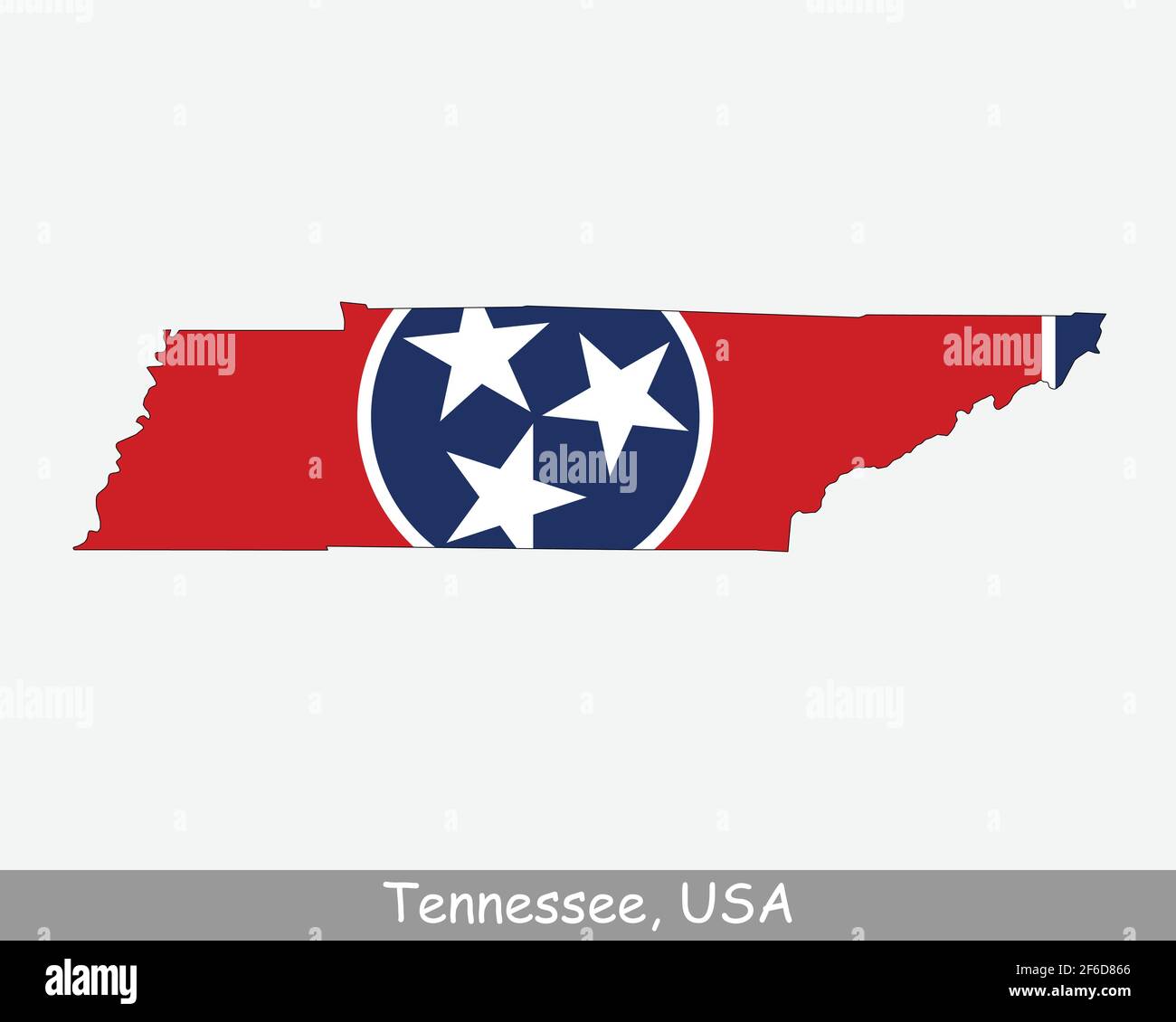Tennessee Karte Flagge. Karte von TN, USA mit isolierter Staatsflagge auf weißem Hintergrund. Vereinigte Staaten, Amerika, Amerikaner, Vereinigte Staaten von Amerika, USA Stock Vektor