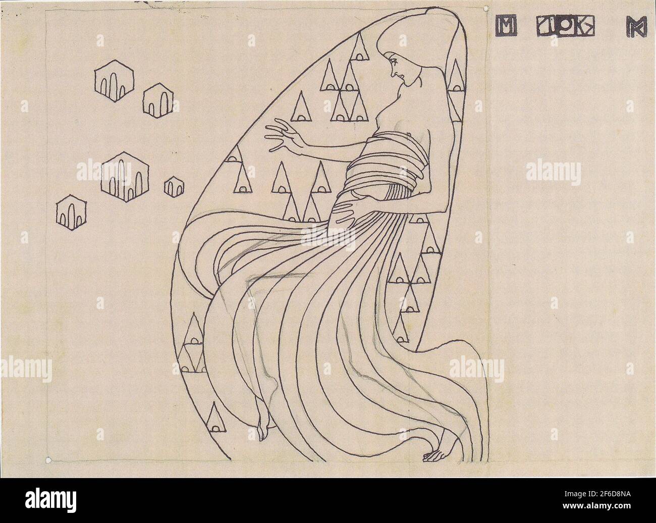 Koloman Moser - Entwürfe Metall Relief 1904 1 1904 Stockfoto