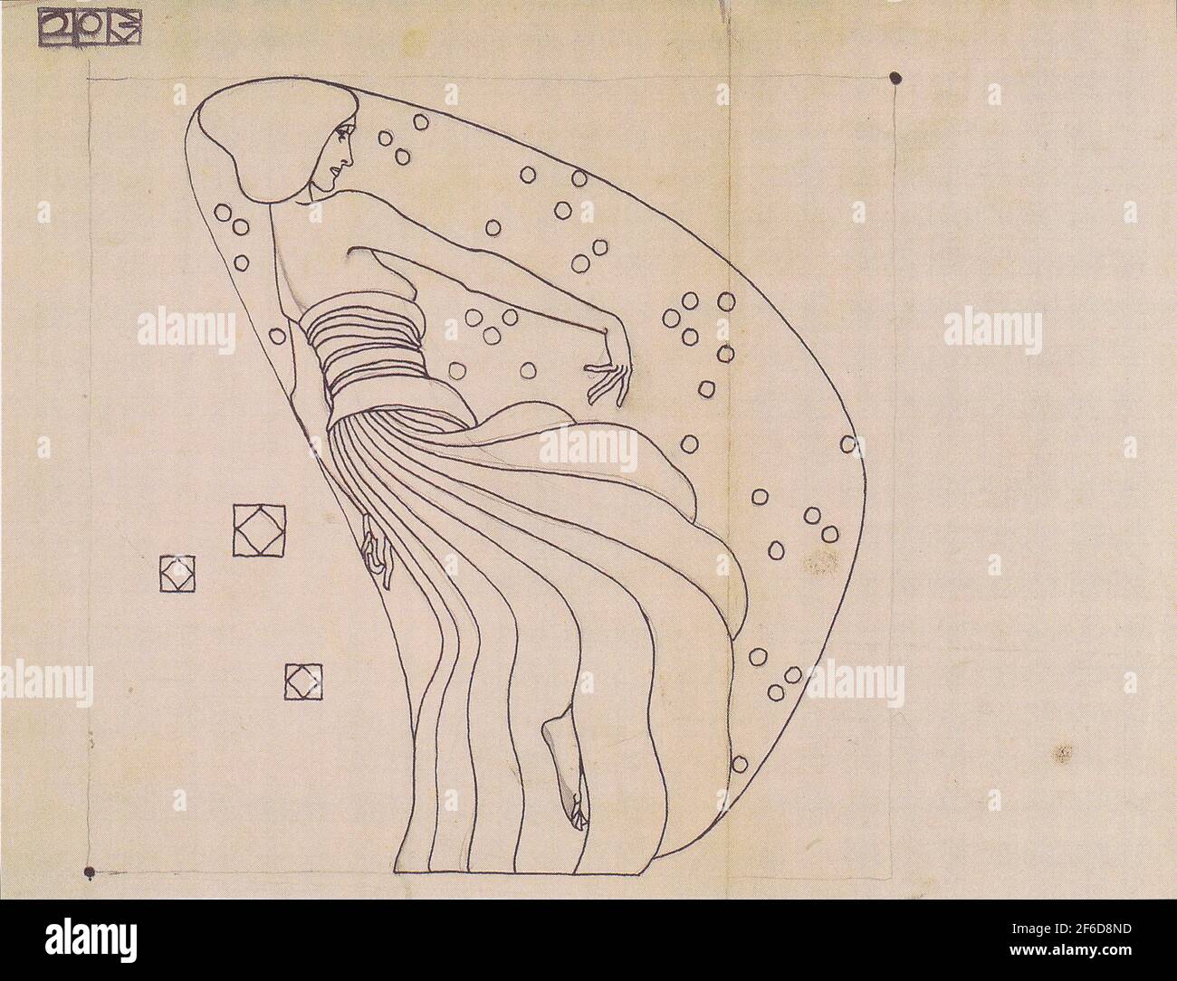 Koloman Moser - Entwürfe Metall Entlastung 1904 Stockfoto