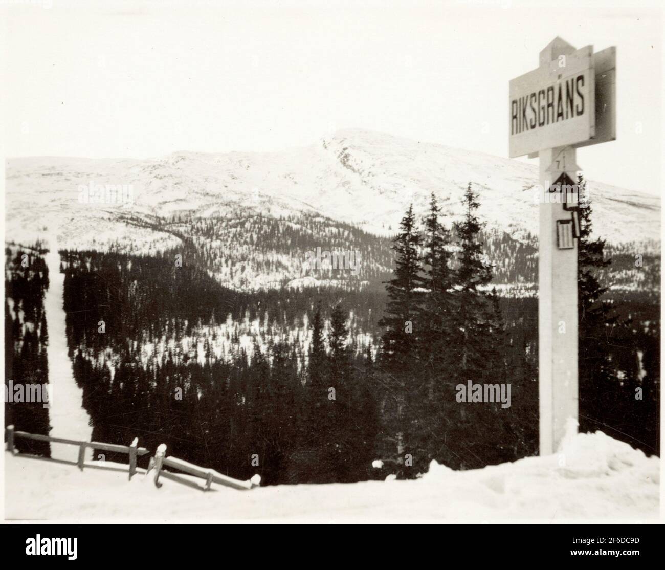 Die Grenze zwischen Schweden und Norwegen. Stockfoto